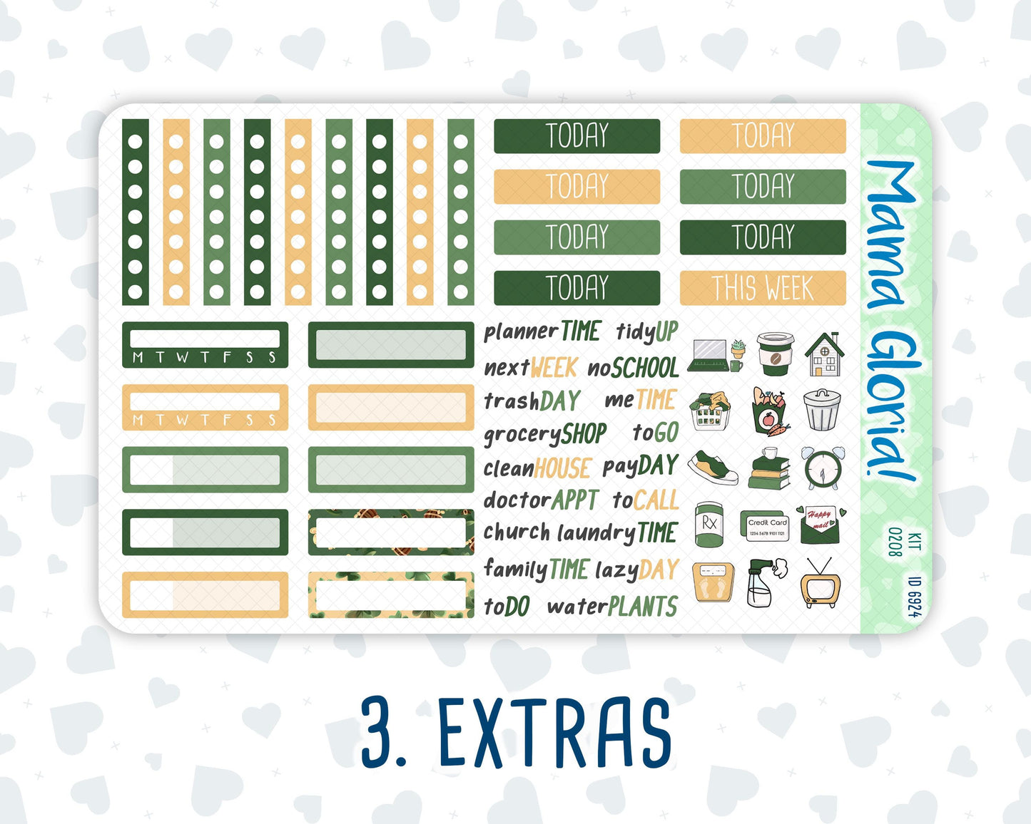 Kit 0208 -7x9 - Shamrock Lane- Weekly Kit For EC Horizontal Planners - March