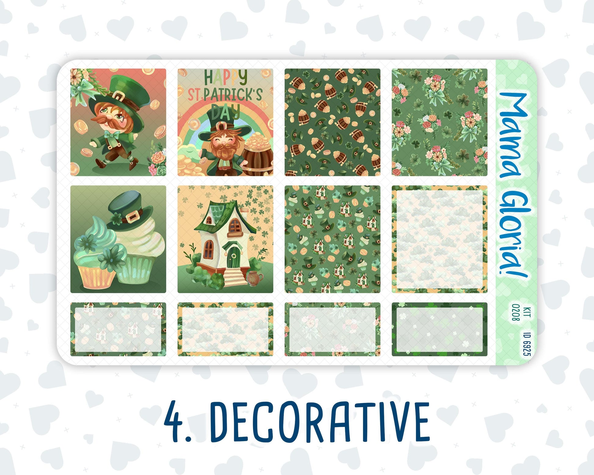 Kit 0208 -7x9 - Shamrock Lane- Weekly Kit For EC Horizontal Planners - March