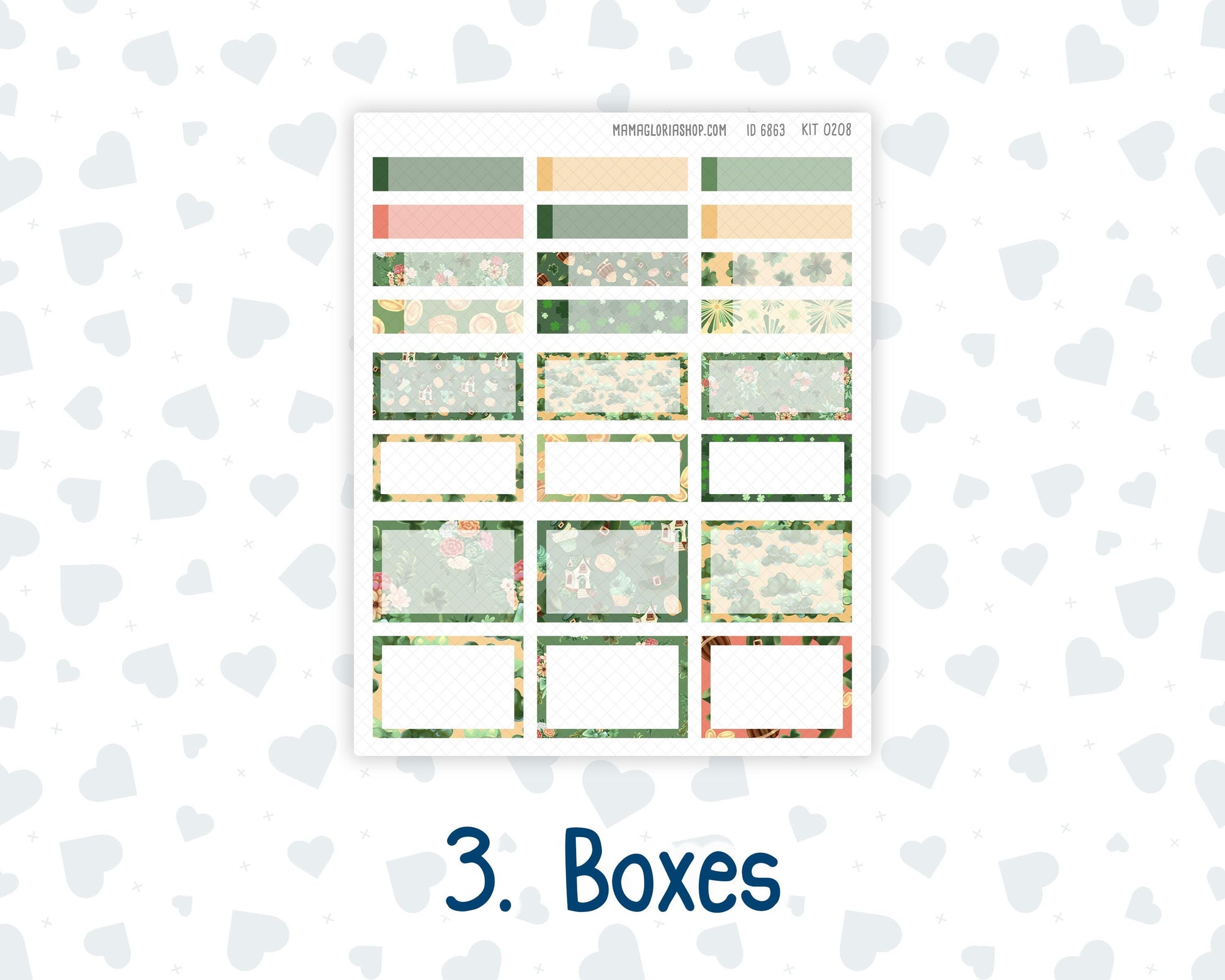 HP - Monthly - Kit 0208- Shamrock Lane - March- For Big Happy Planner