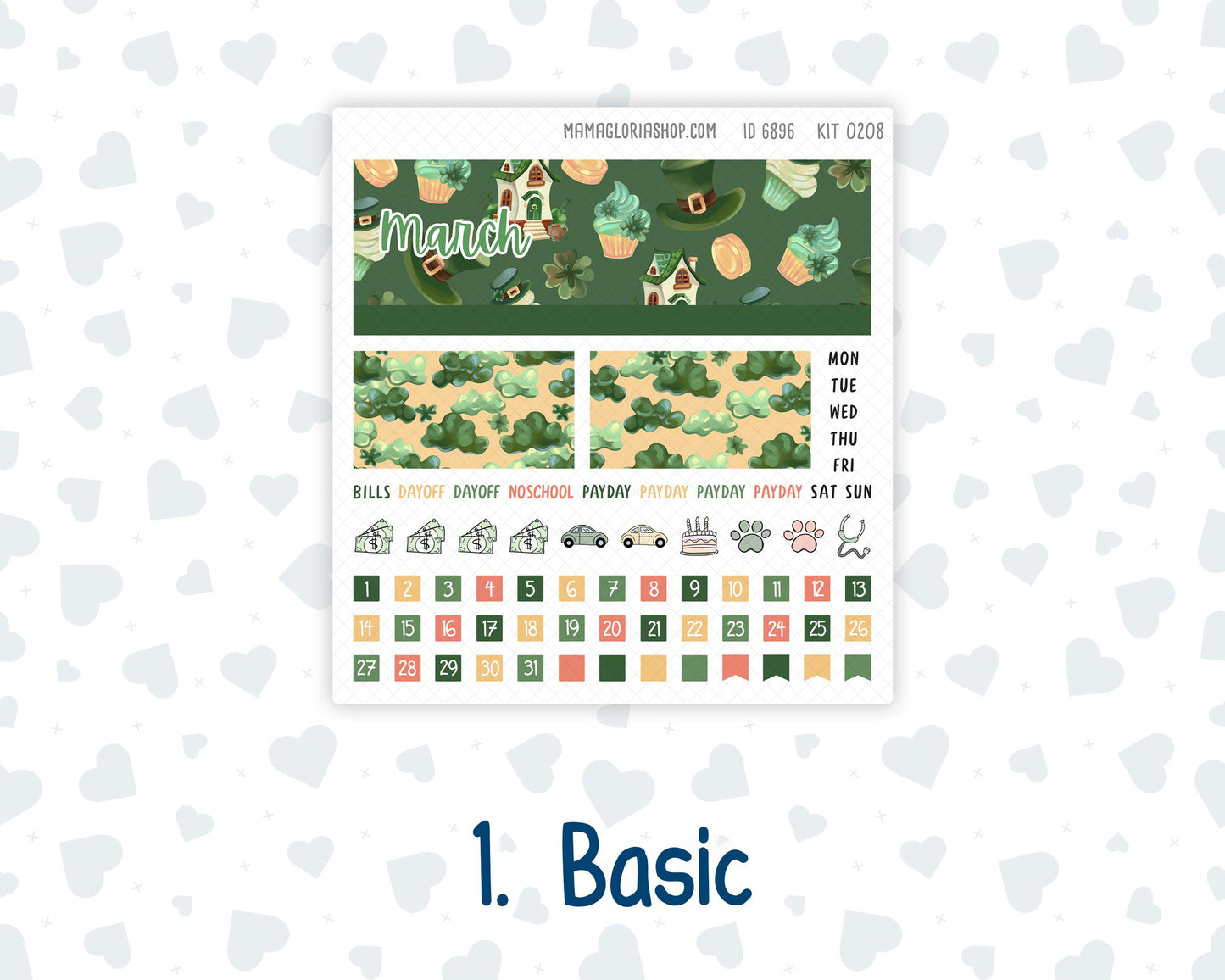 Kit 0208 Laurel Denise Mini Size – Monthly - Shamrock Lane - March