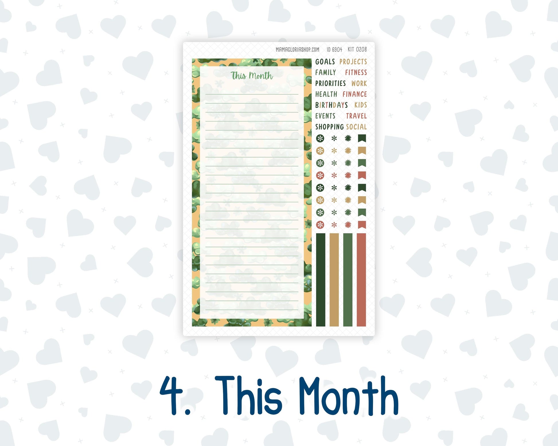 Kit 0208 Laurel Denise Standard Size – Monthly - Shamrock Lane - March