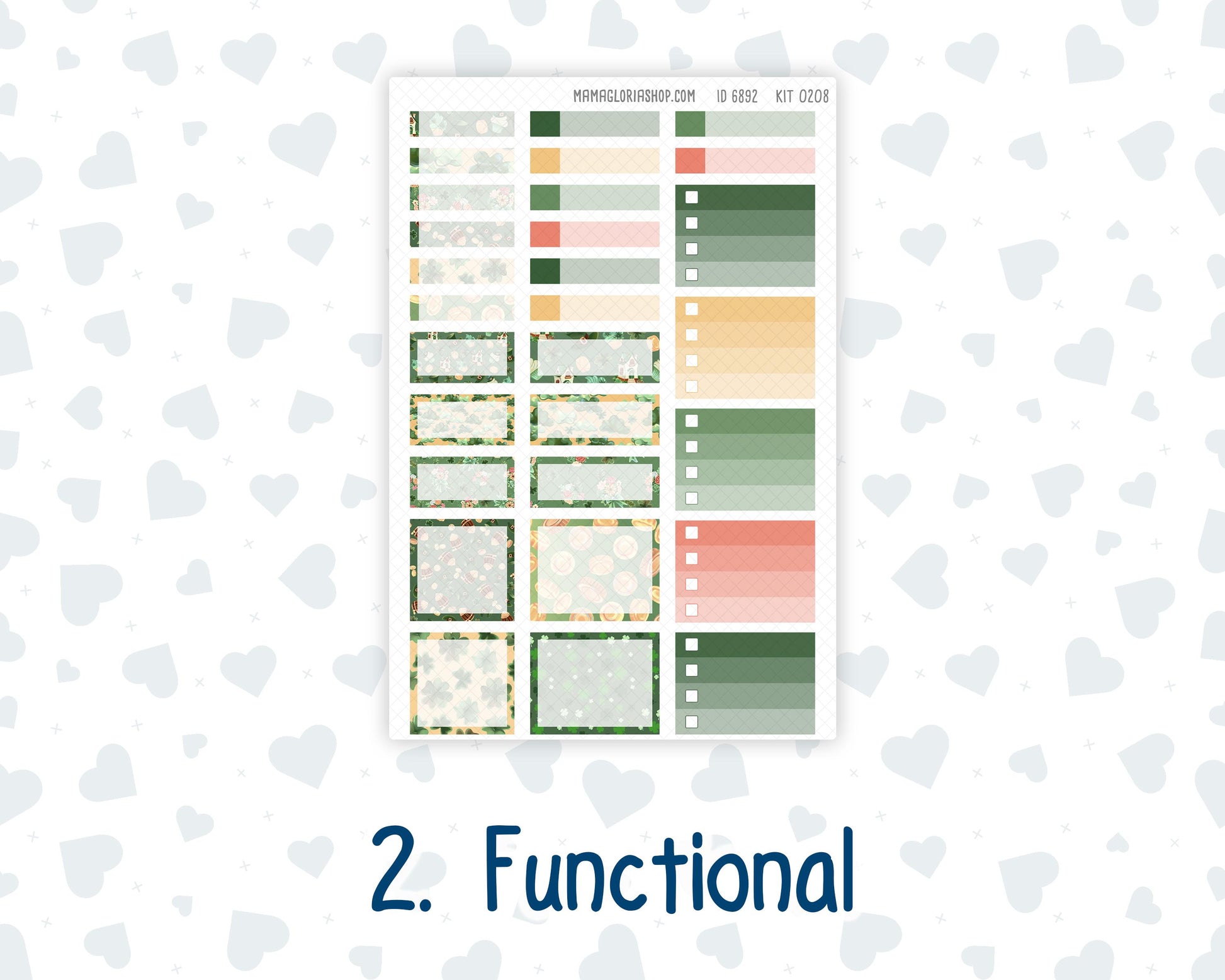 Kit 0208 Laurel Denise Standard Size – Weekly - Horizontal Layout - Shamrock Lane - March