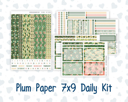 Kit 0208- 7x9 Plum Paper Daily - Shamrock Lane - Planner - March