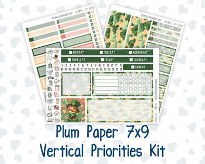 Kit 0208- 7x9 Plum Paper Vertical Priorities - Shamrock Lane - March