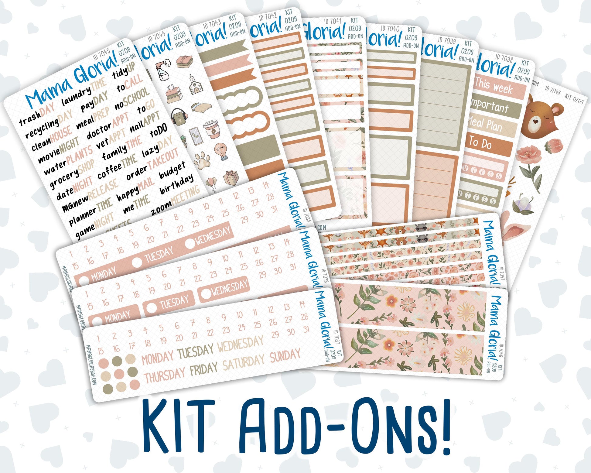 Kit 0209 Add Ons - Forest Friends - March- Planner Stickers - Kit