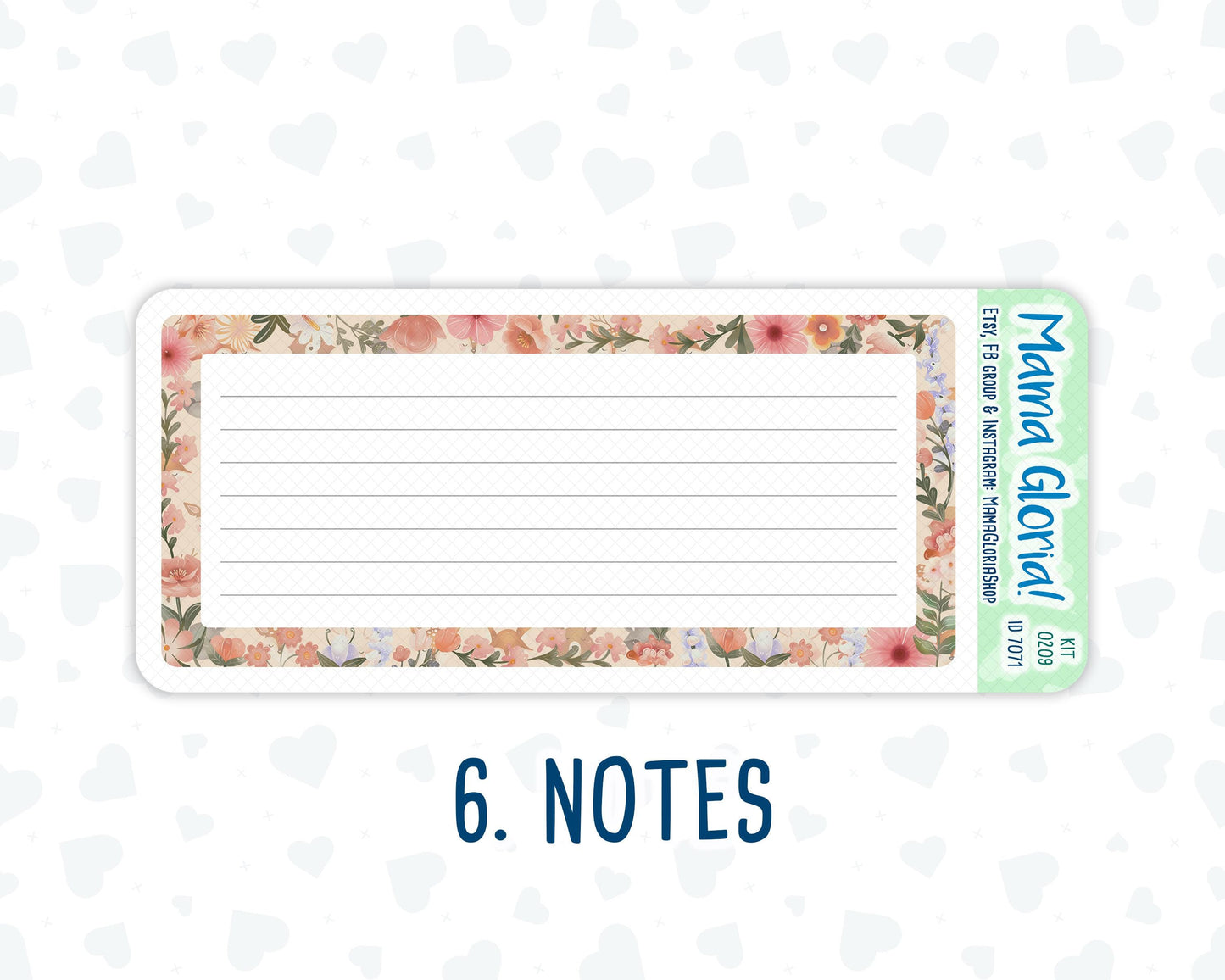 Kit 0209- 7x9 - Forest Friends - March- Notes Pages - Dashboard Kit - Productivity Page