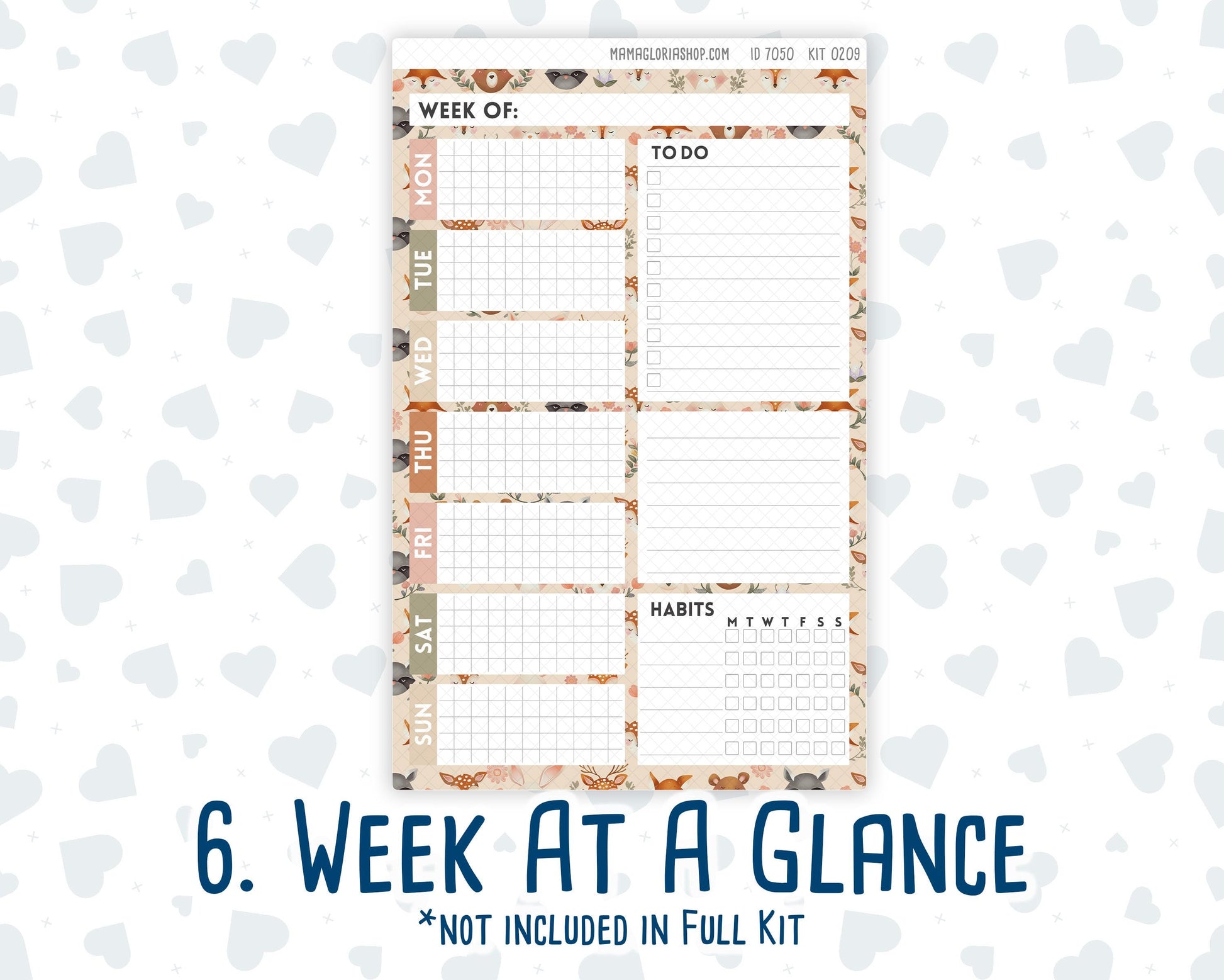 Kit 0209- A5 Daily Duo - Forest Friends - March -Planner