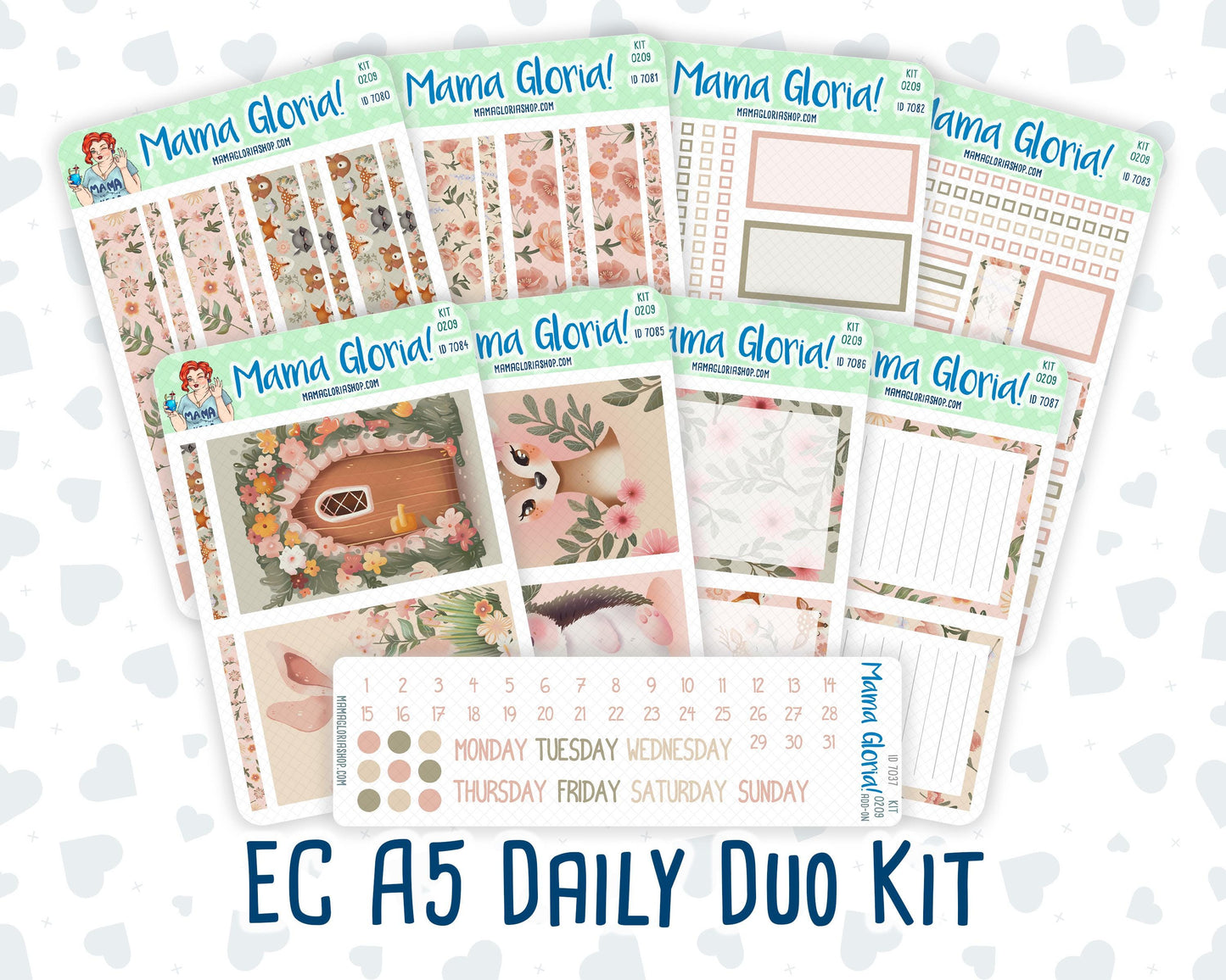 Kit 0209- A5 Daily Duo - Forest Friends - March -Planner