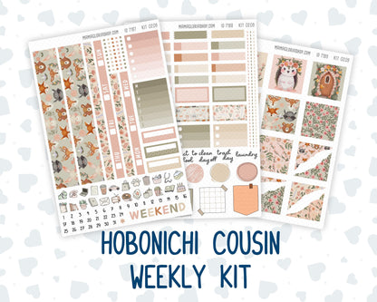 Kit 0209 Hobonichi Cousin – Weekly Kit – 1.3” Wide Columns - Forest Friends- March