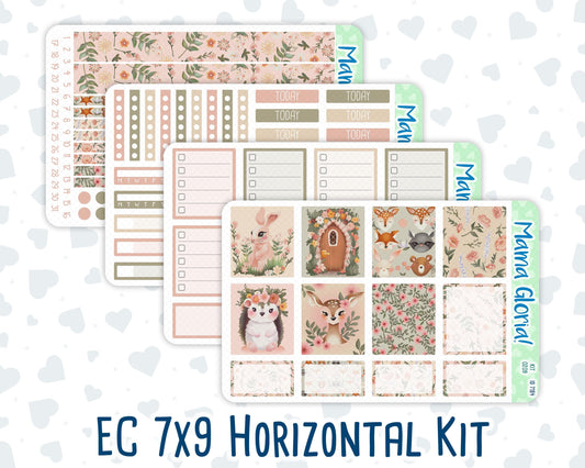 Kit 0209 -7x9 - Forest Friends- Weekly Kit For EC Horizontal Planners - March