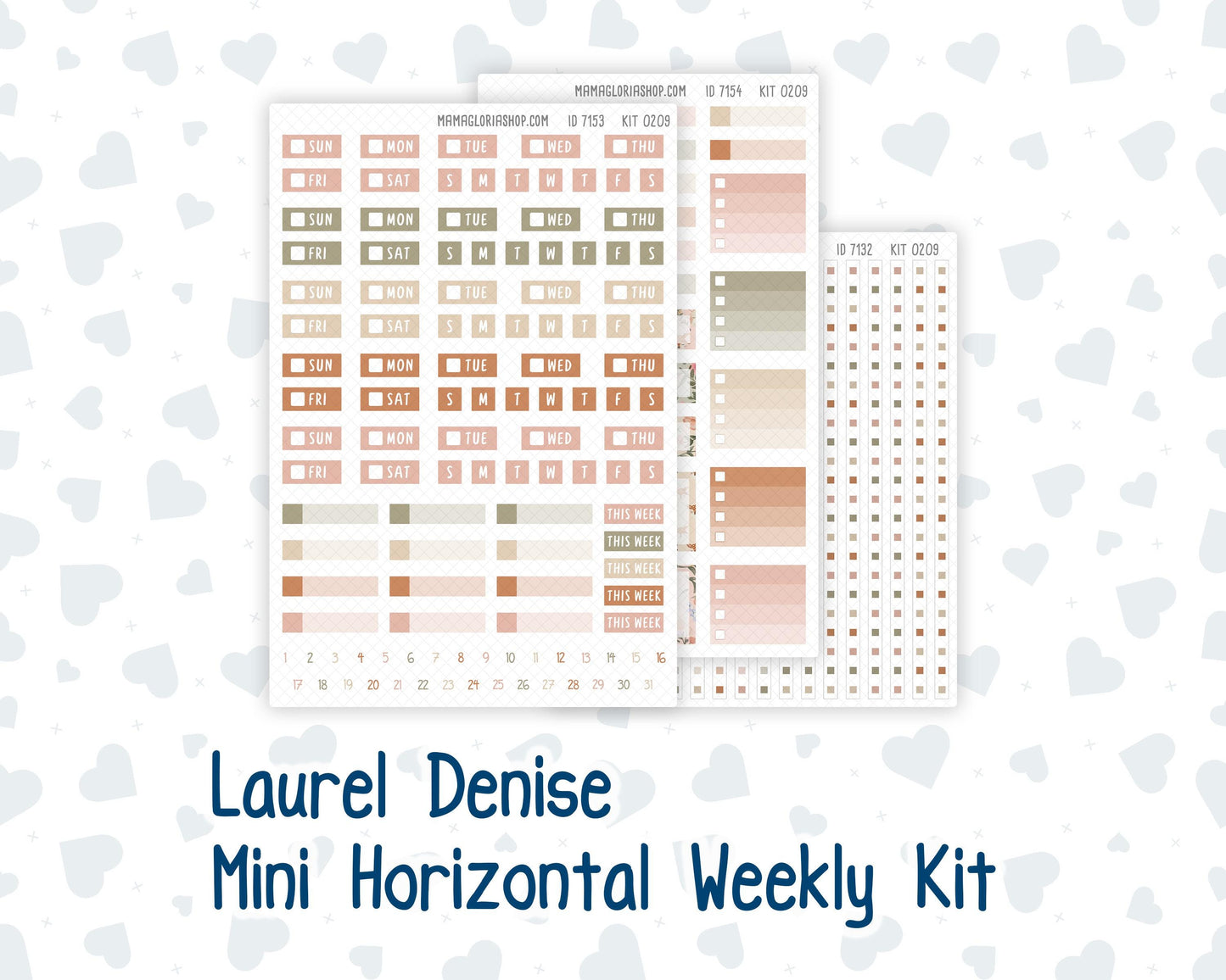 Kit 0209 Laurel Denise Mini Size – Weekly - Horizontal Layout - Forest Friends - March