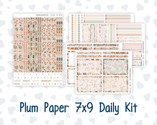 Kit 0209 - 7x9 Plum Paper Daily - Forest Friends - Planner - March