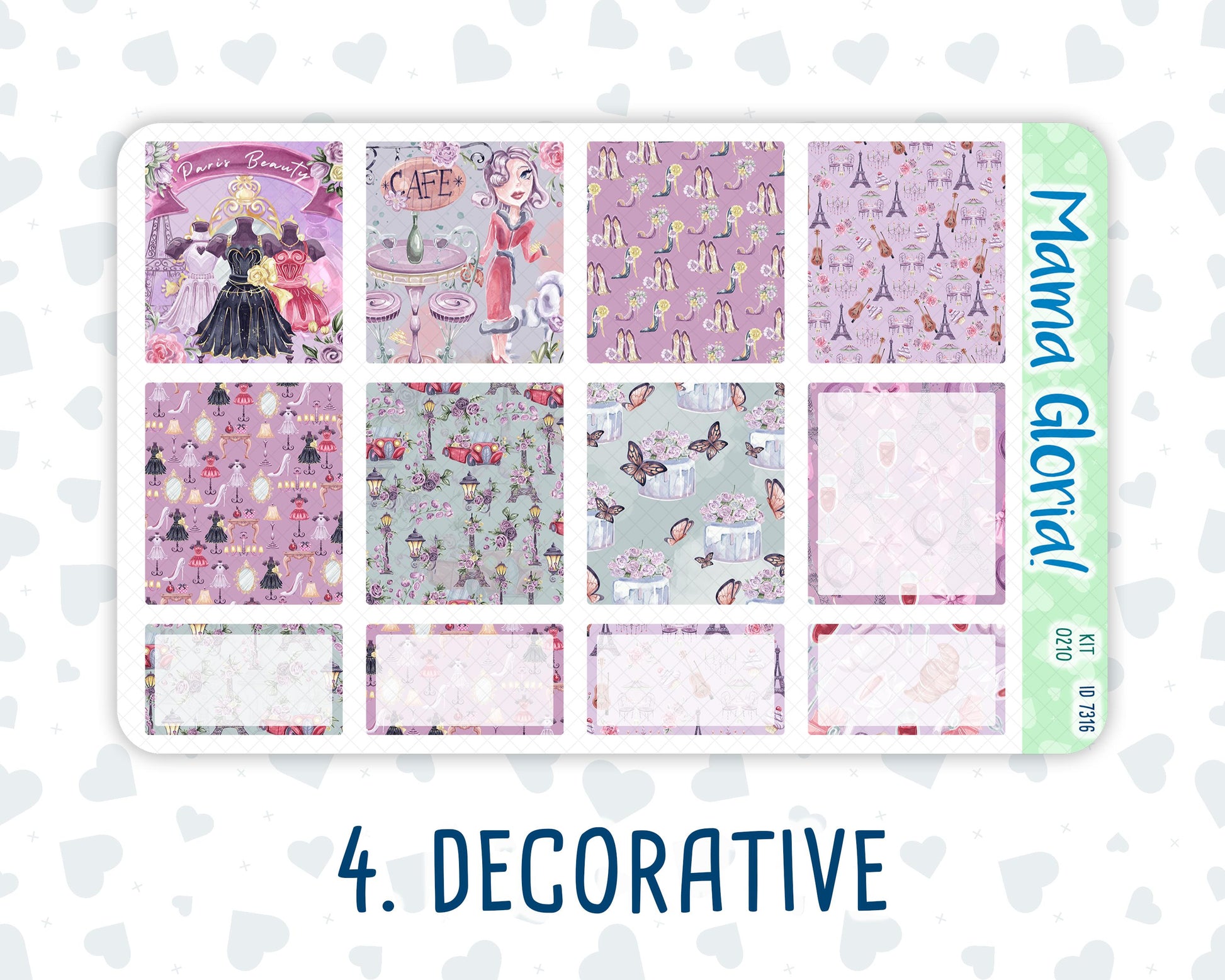 Kit 0210-7x9 - Paris Dream- Weekly Kit For EC Horizontal Planners - March