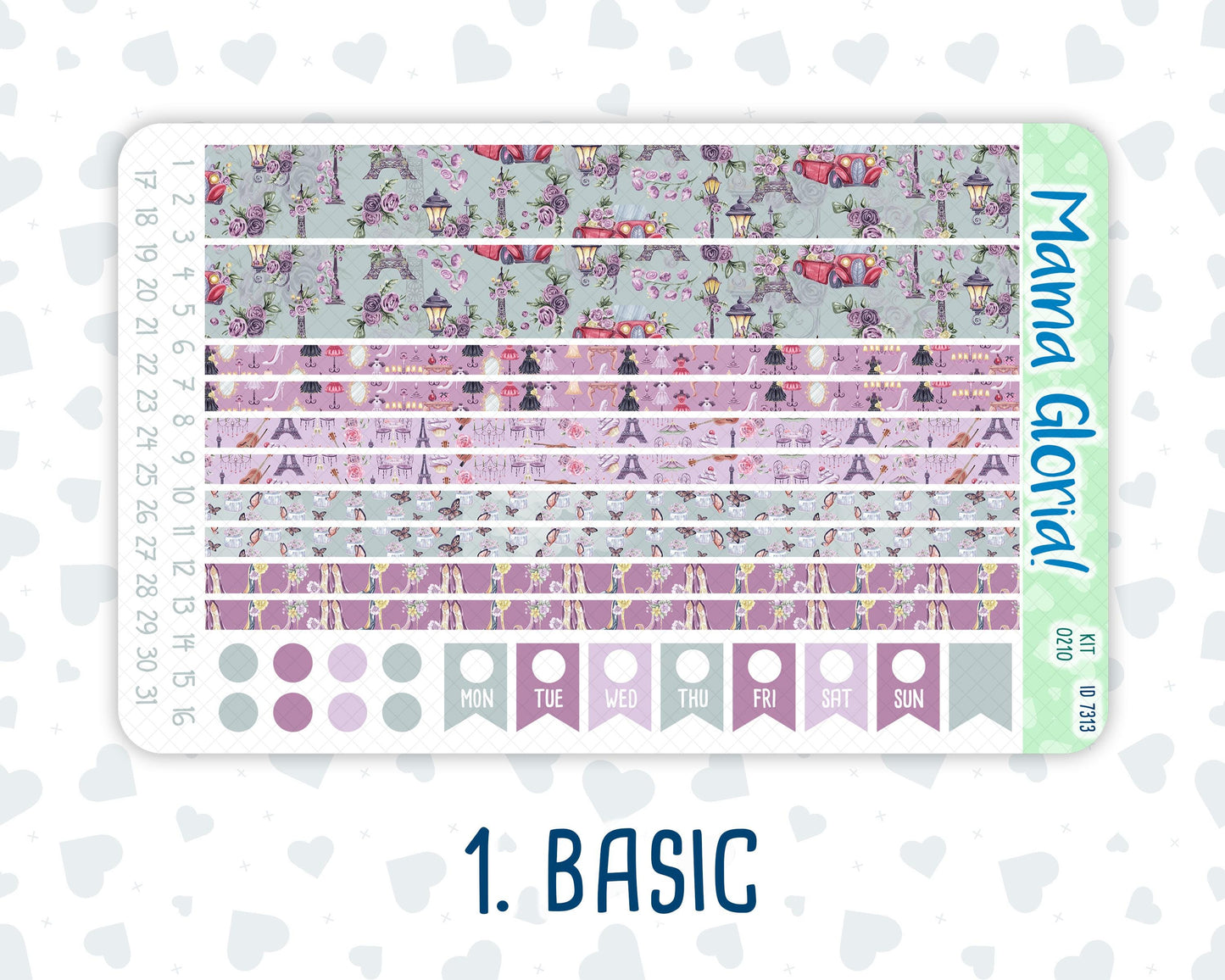 Kit 0210-7x9 - Paris Dream- Weekly Kit For EC Horizontal Planners - March