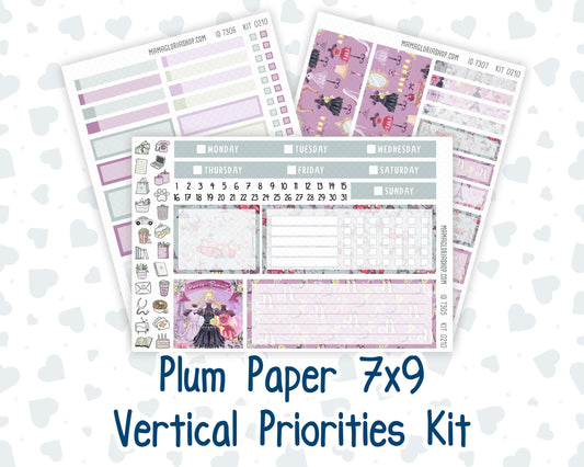 Kit 0210- 7x9 Plum Paper Vertical Priorities - Paris Dream - March