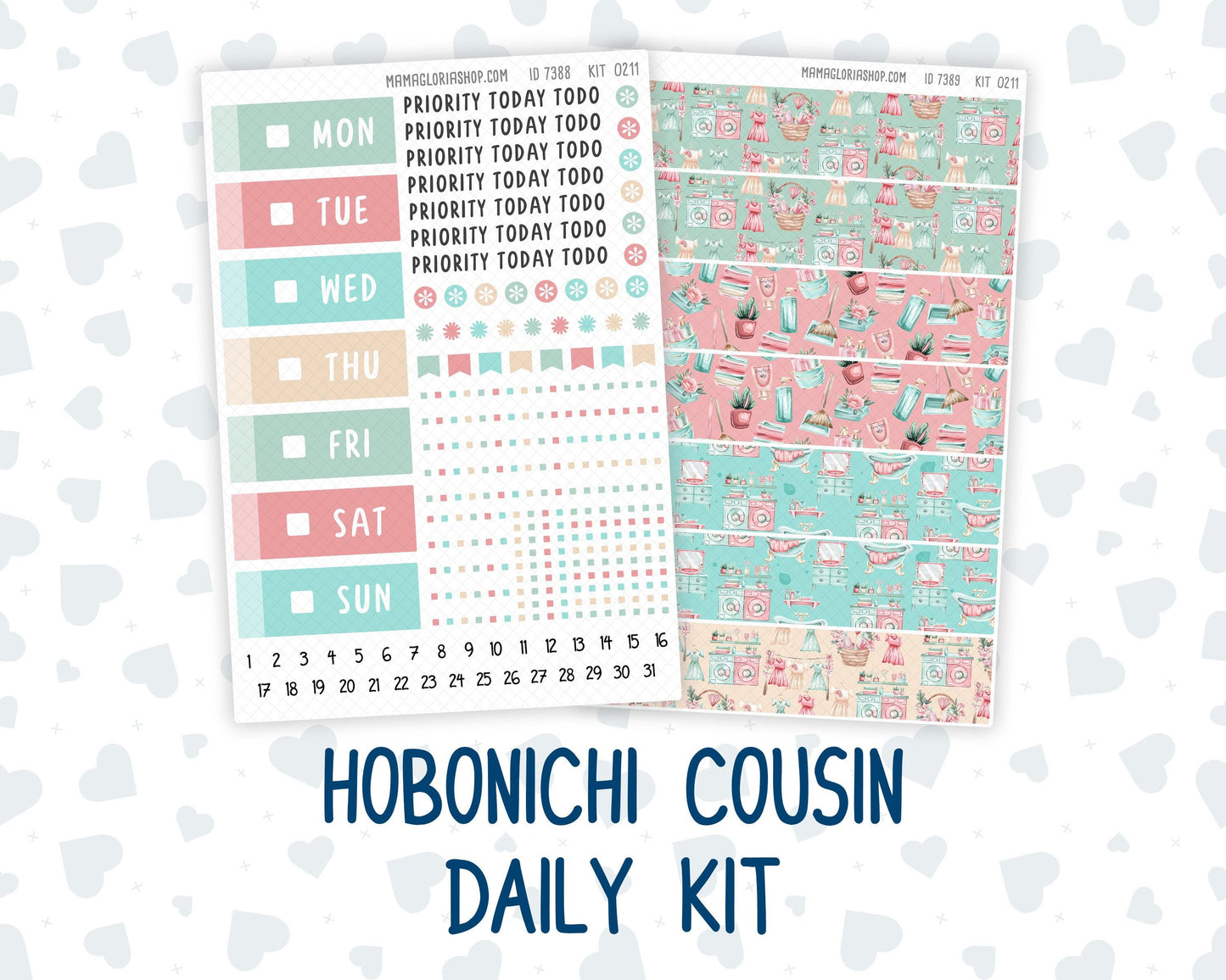 Kit 0211 - Hobonichi Cousin – Daily Kit - Spring Chores - March