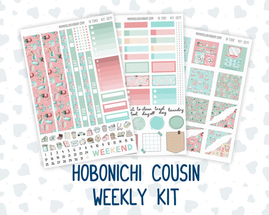 Kit 0211 - Hobonichi Cousin – Weekly Kit – 1.3” Wide Columns - Spring Chores - March