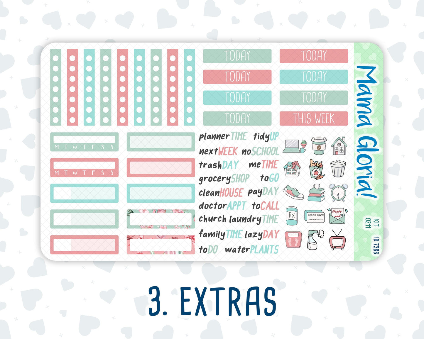 Kit 0211 - 7x9 - Spring Chores - Weekly Kit For EC Horizontal Planners - March