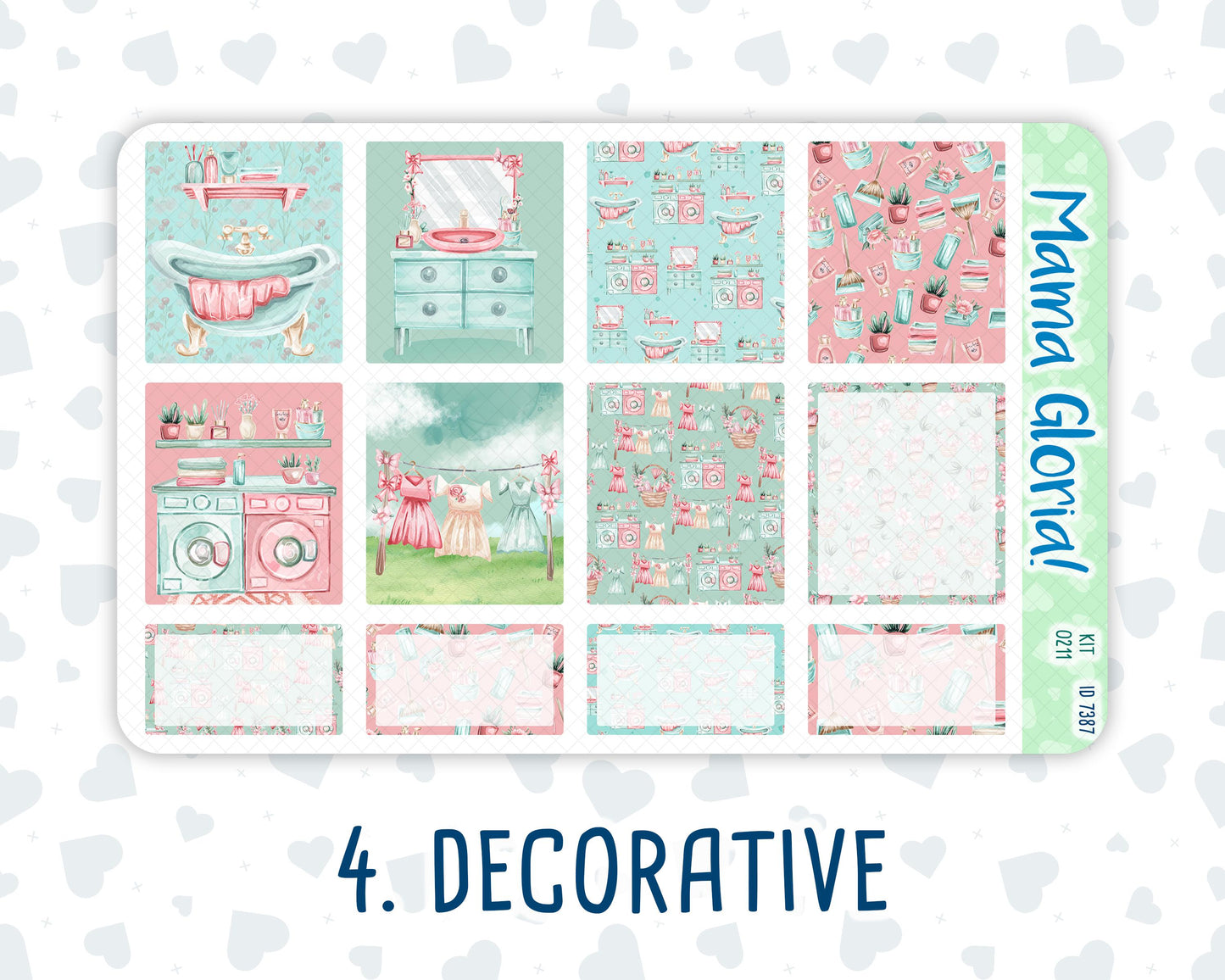 Kit 0211 - 7x9 - Spring Chores - Weekly Kit For EC Horizontal Planners - March