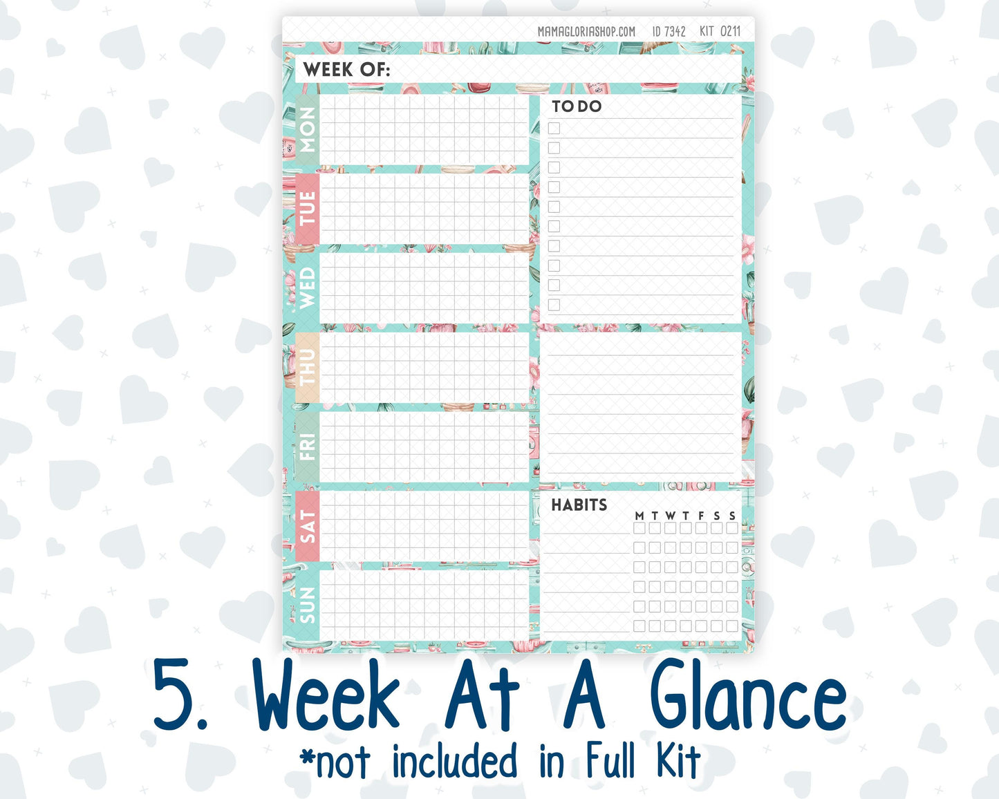 Kit 0211- 7x9 Plum Paper Daily - Spring Chores - Planner - March