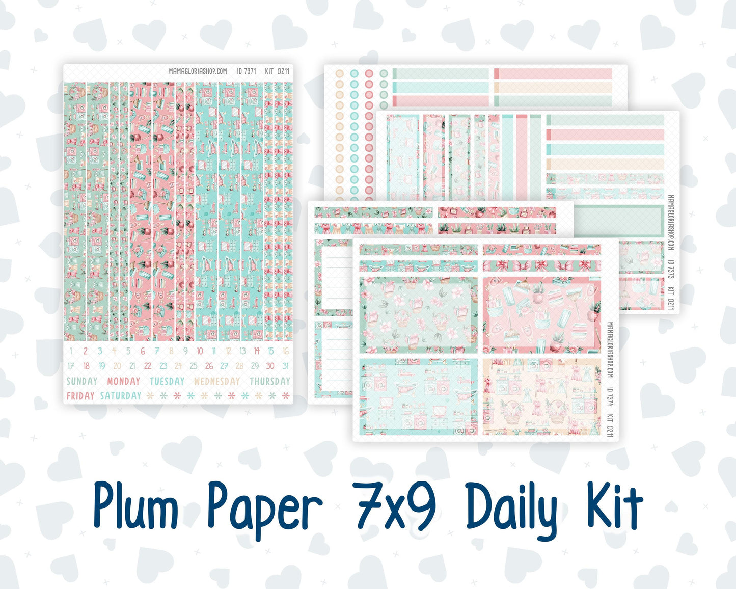 Kit 0211- 7x9 Plum Paper Daily - Spring Chores - Planner - March