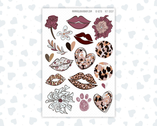 Kit 0207- Clipart - Wild Love - For Planners - Journals - February