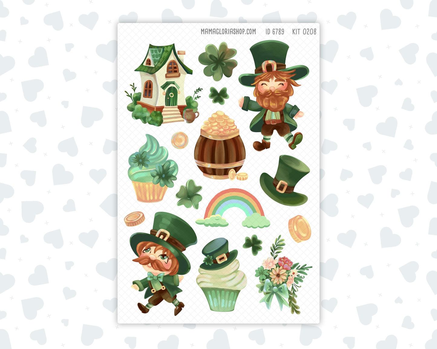 Kit 0208- Clipart - Shamrock Lane - For Planners - Journals - March