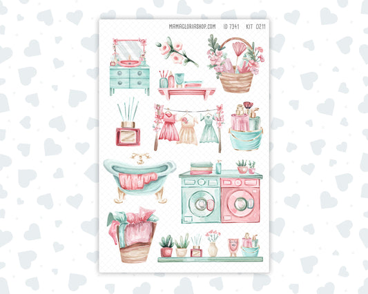 Kit 0211- Clipart - Spring Chores- For Planners - Journals - March