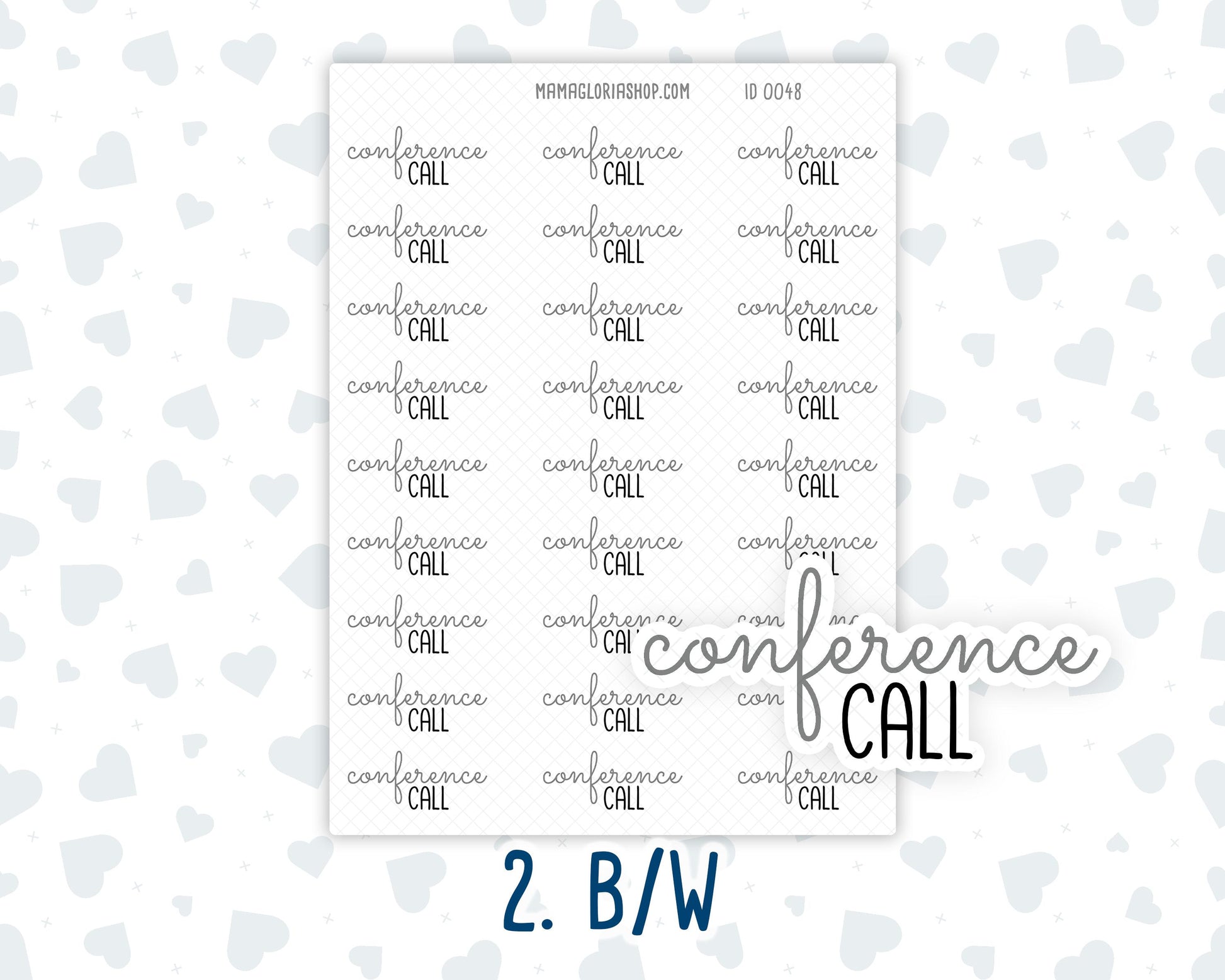 Conference Call - Text Stickers For Planners - Handwritten