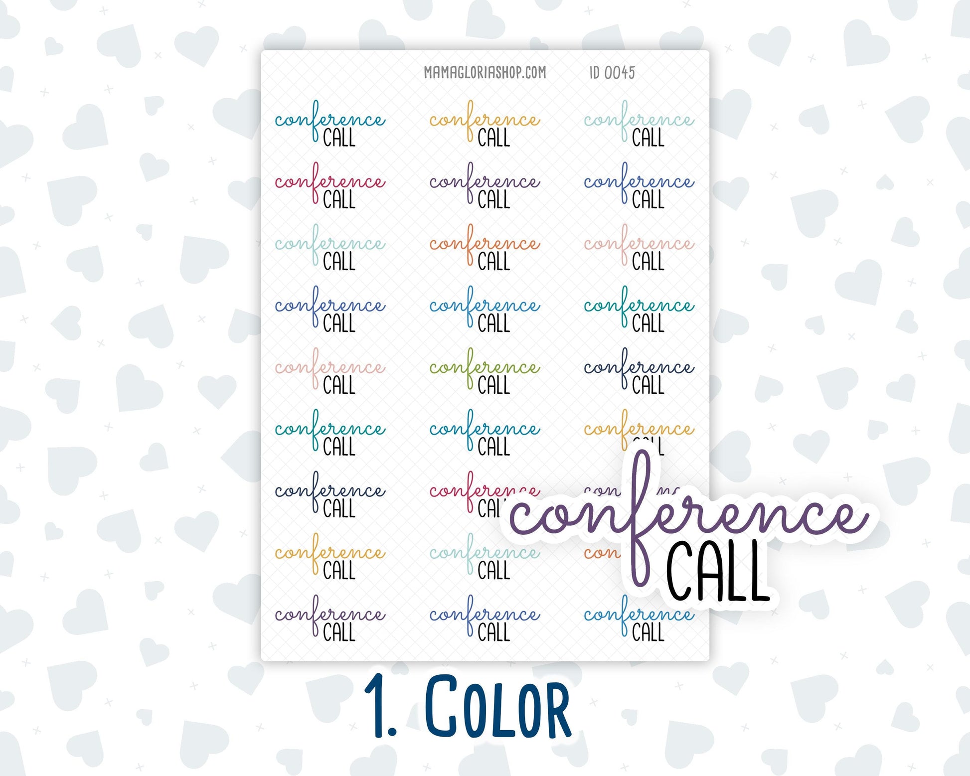 Conference Call - Text Stickers For Planners - Handwritten