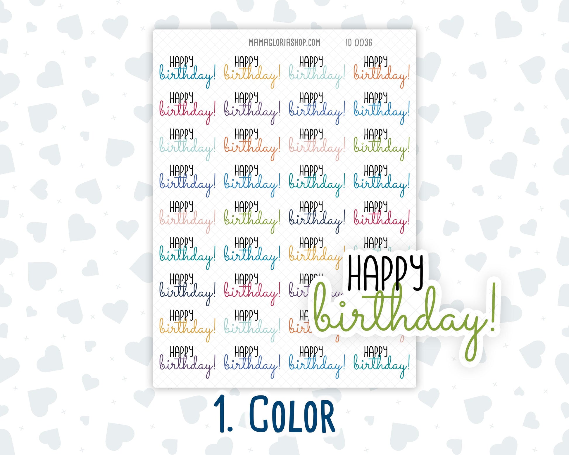 Happy Birthday - Text Stickers For Planners - Handwritten