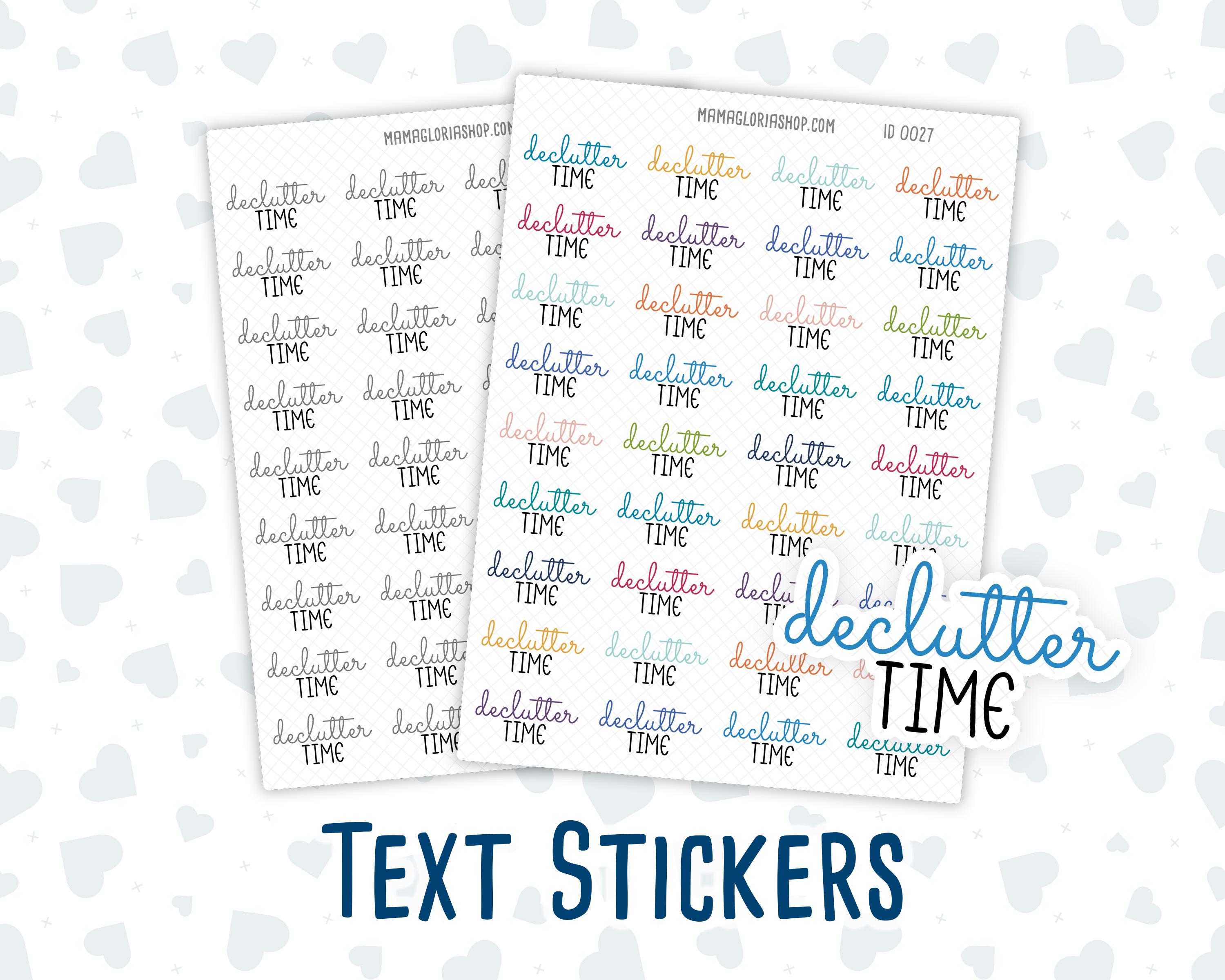 Declutter Time - Text Stickers For Planners - Handwritten – mamagloriashop