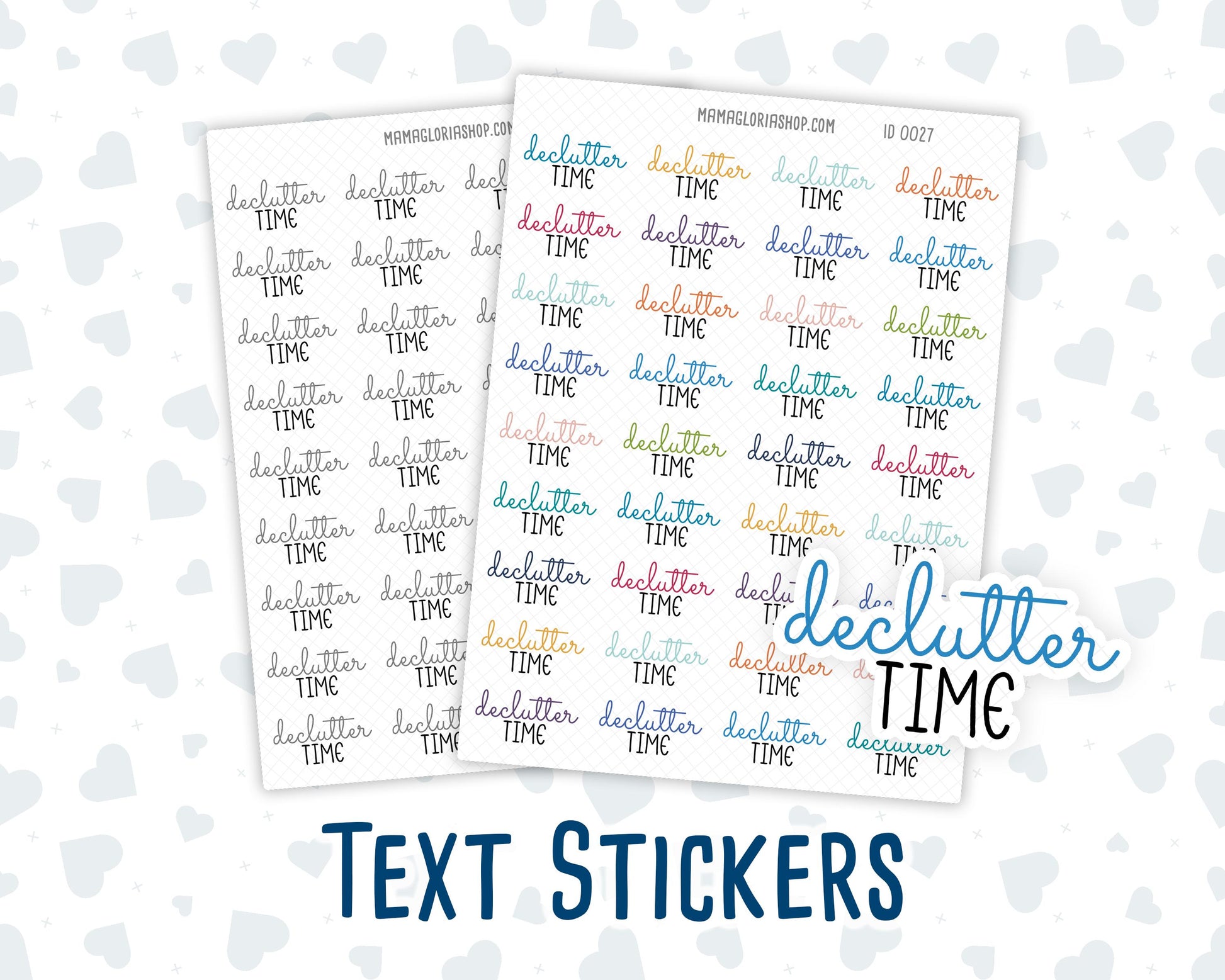 Declutter Time - Text Stickers For Planners - Handwritten