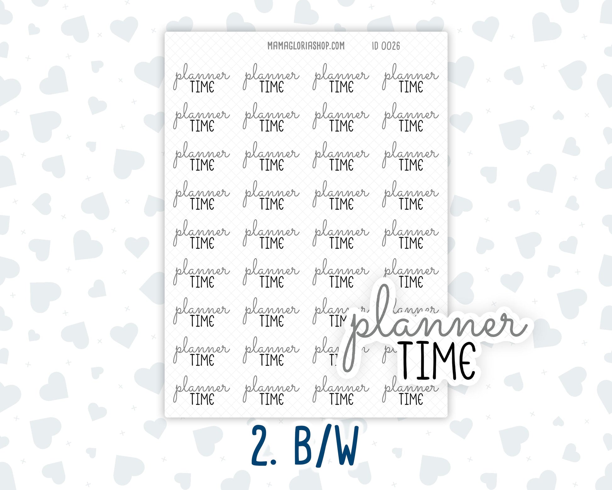 Planner Time - Text Stickers For Planners - Handwritten