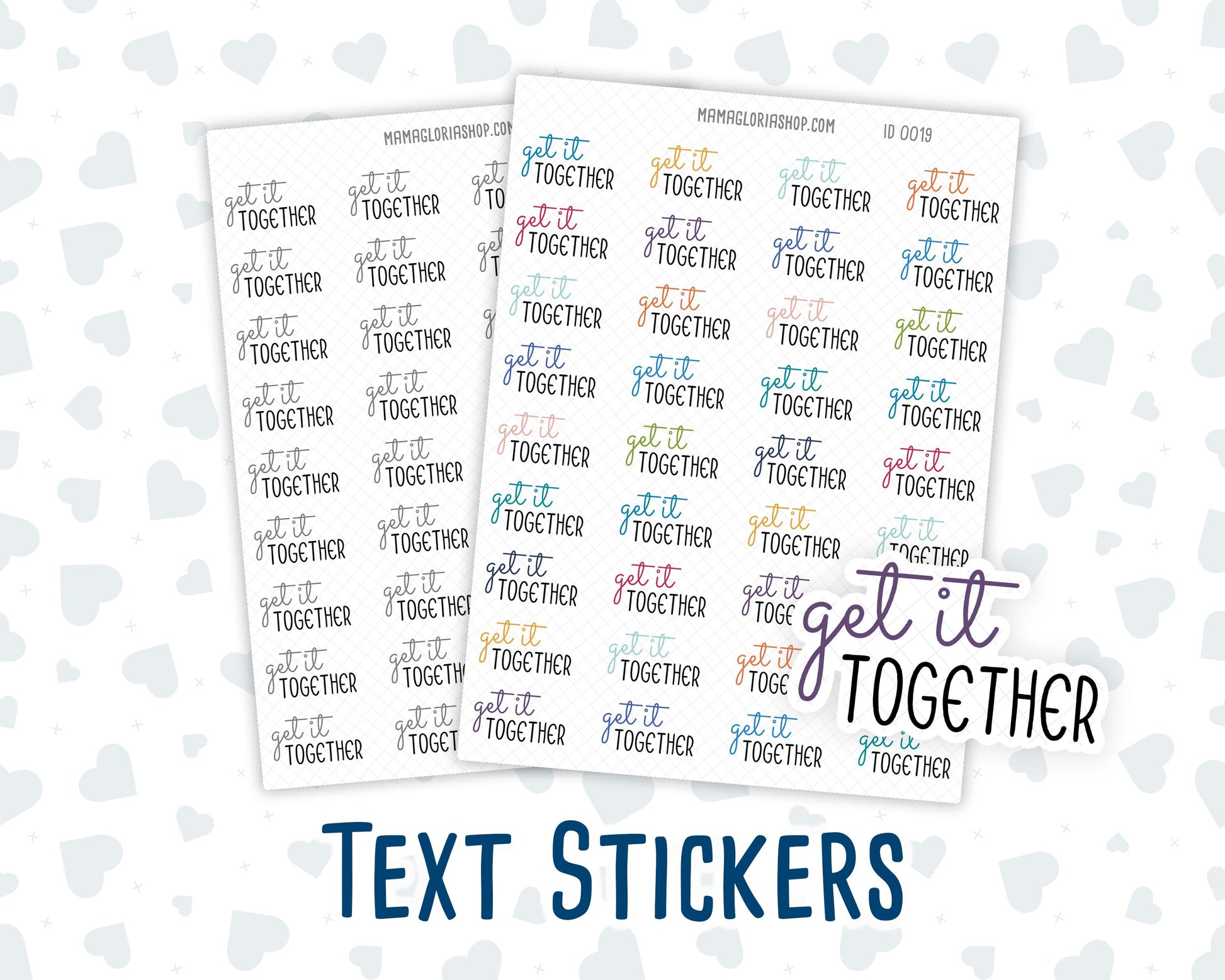 Get It Together - Text Stickers For Planners - Handwritten