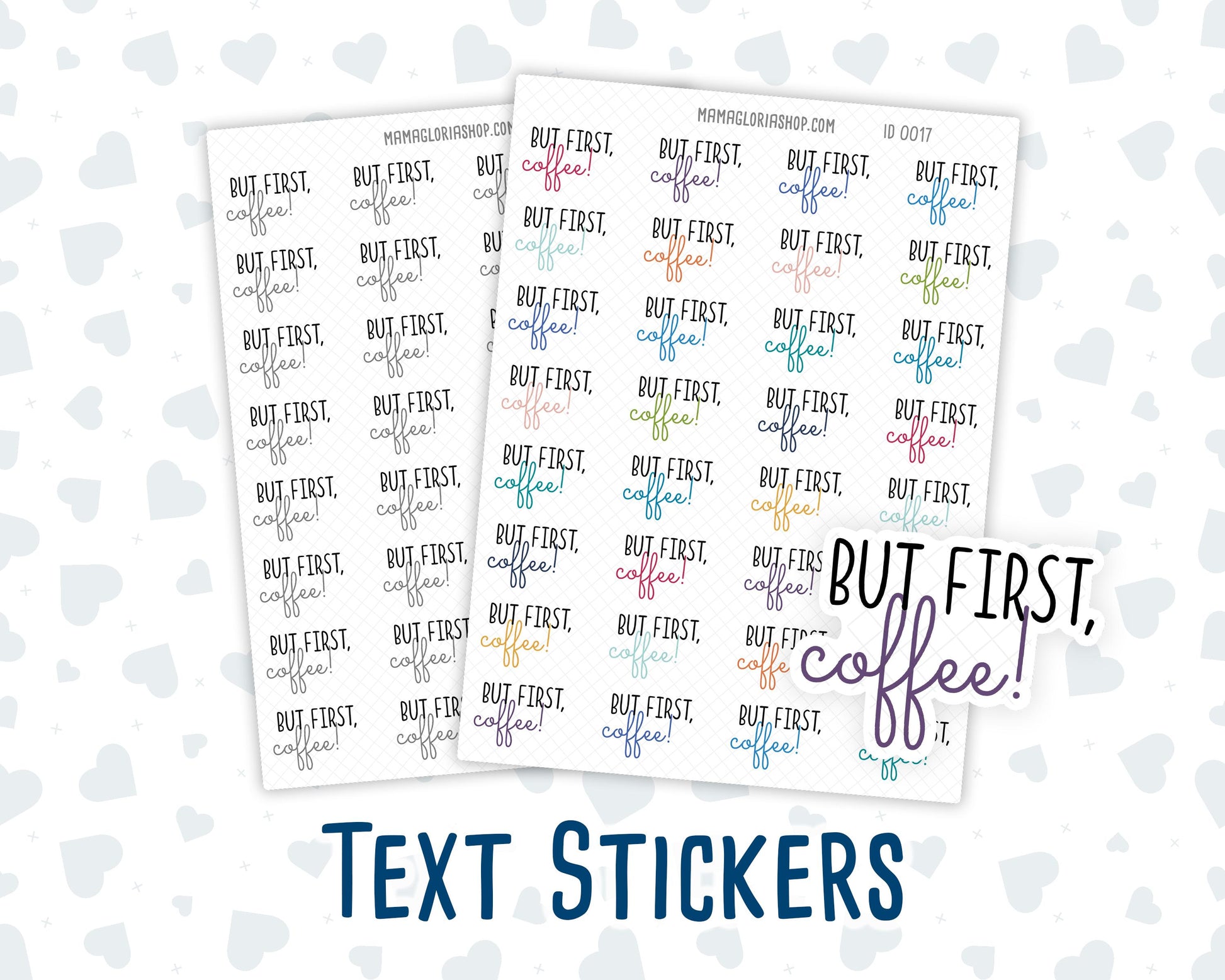 But First, Coffee - Text Stickers For Planners - Handwritten