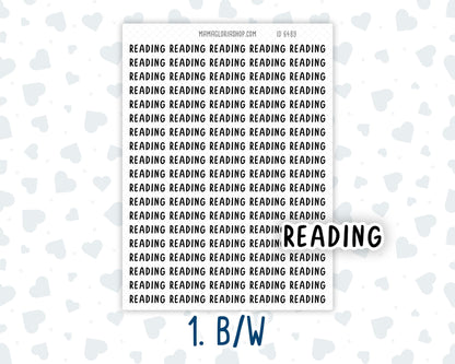 Reading - Script Stickers For Planners - Headers