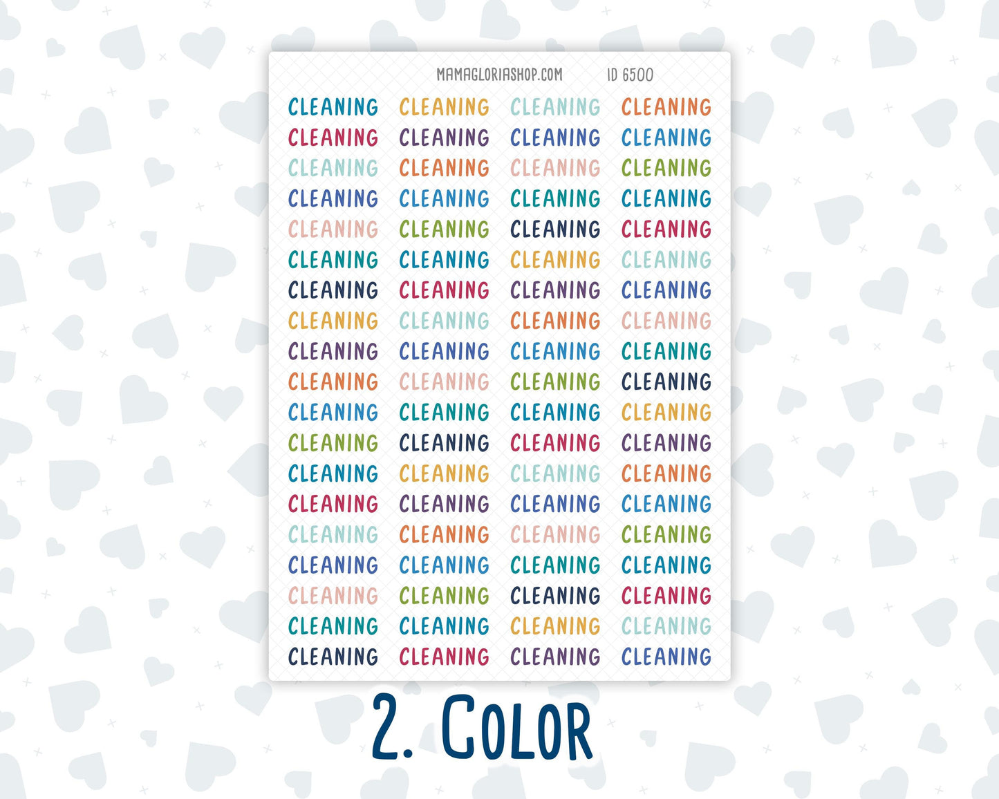 Cleaning - Script Stickers For Planners - Headers