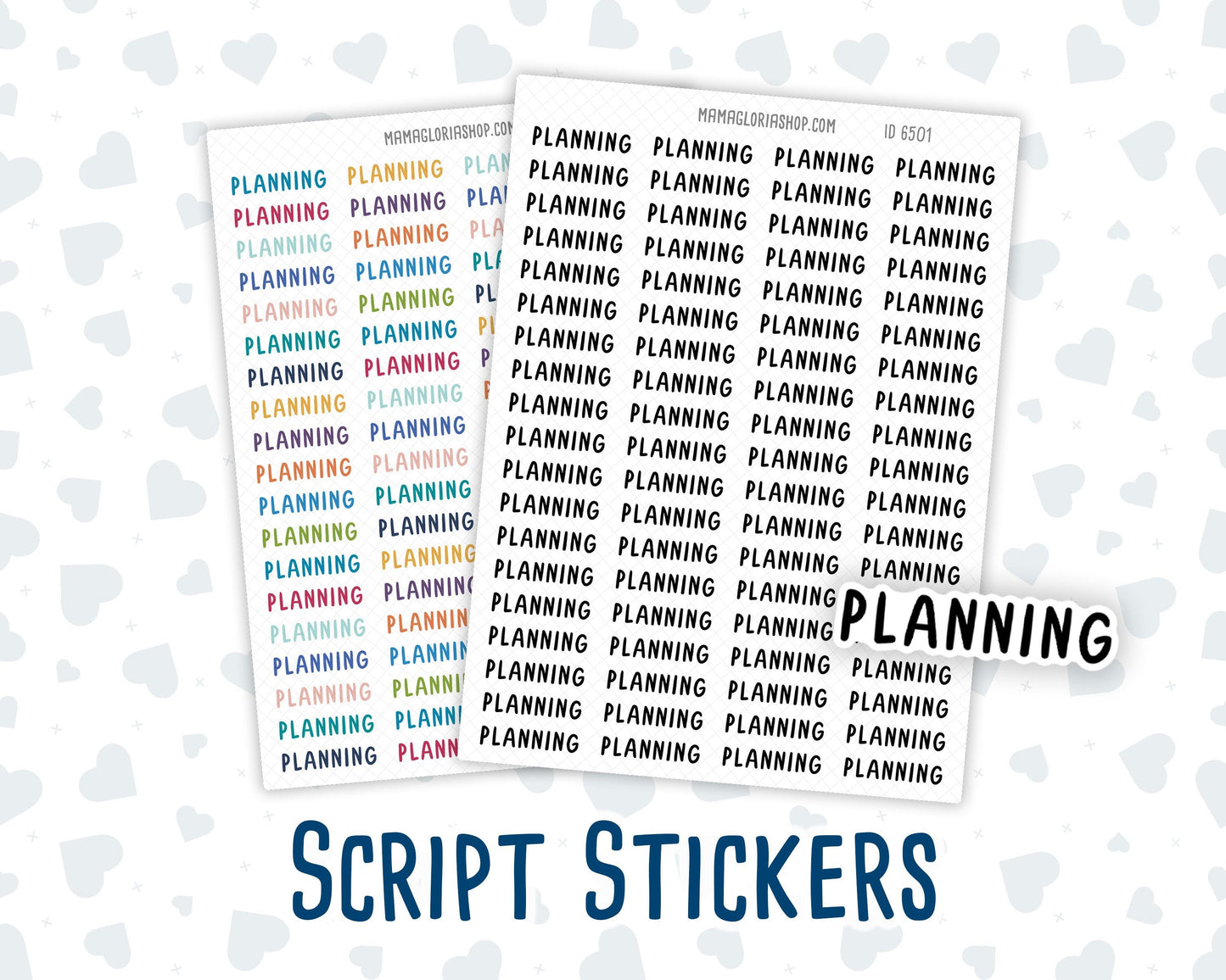 Planning- Script Stickers For Planners - Headers