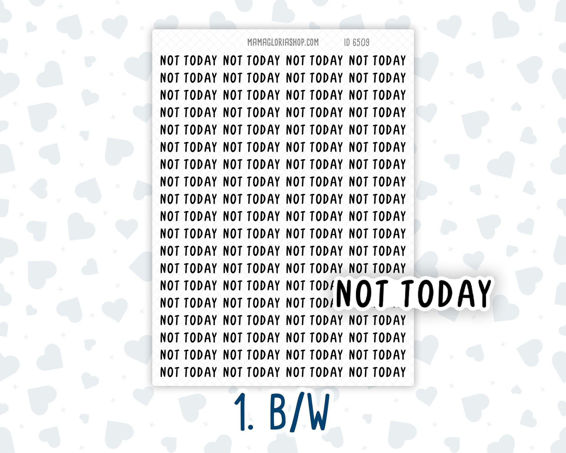 Not Today - Script Stickers For Planners - Headers