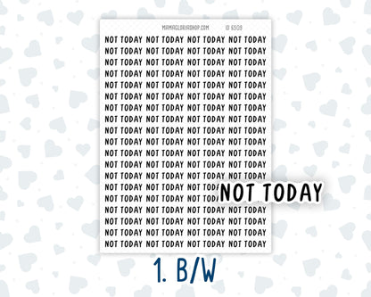 Not Today - Script Stickers For Planners - Headers