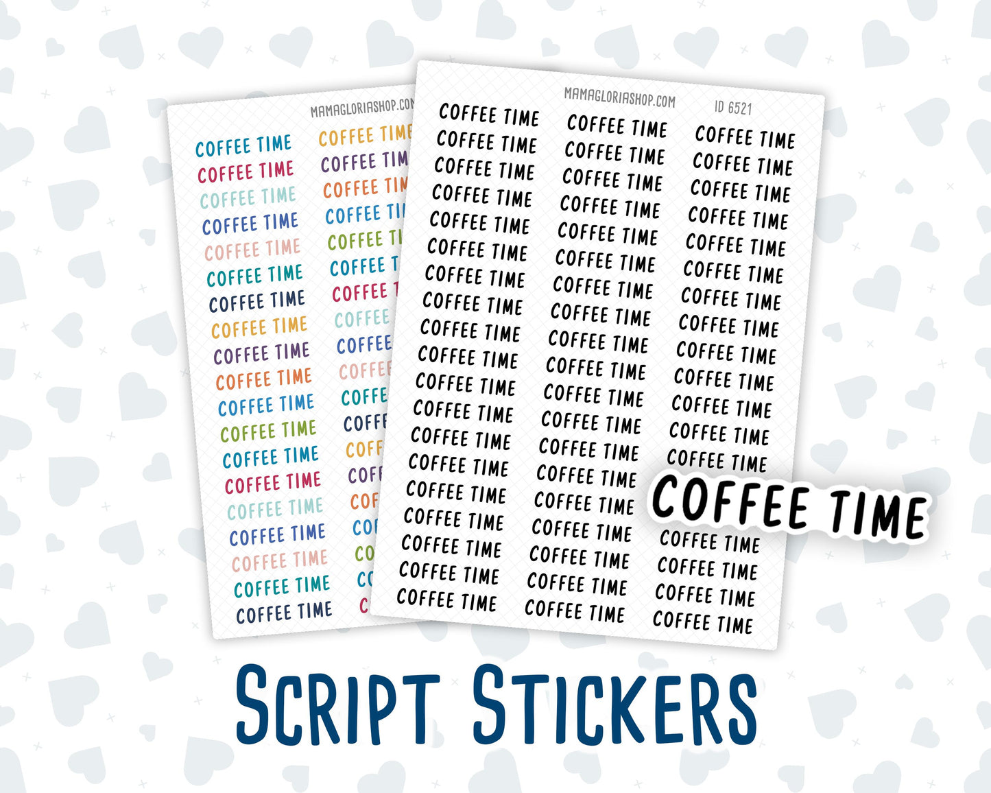 Coffee Time - Script Stickers For Planners - Headers