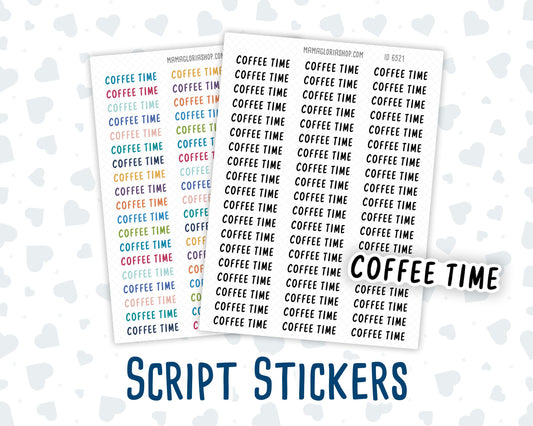 Coffee Time - Script Stickers For Planners - Headers