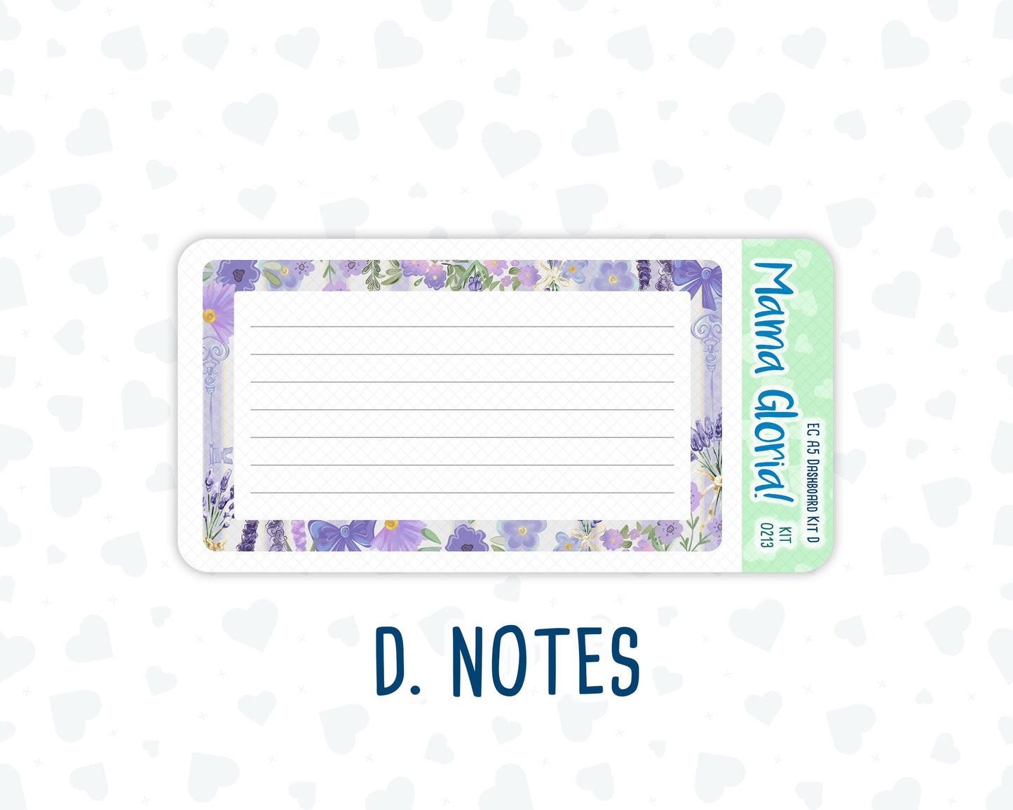 Kit 0213- A5 - Provence - April- Notes Pages - Dashboard Kit - Productivity Page