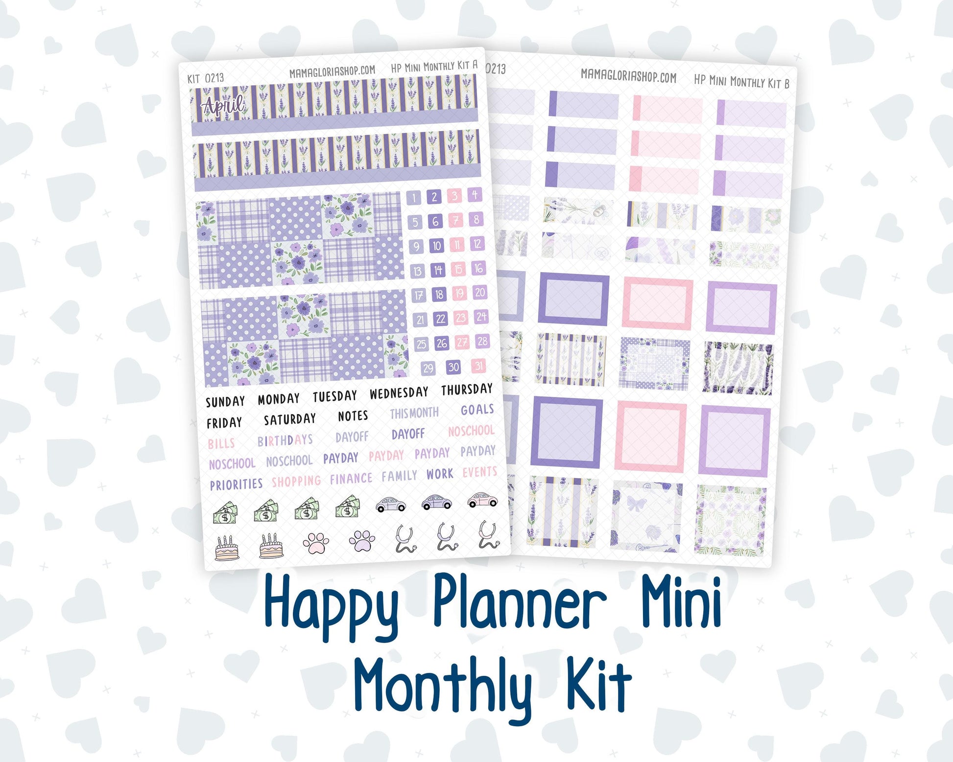 HP - Monthly - Kit 0213- Provence - April- For Mini Happy Planner