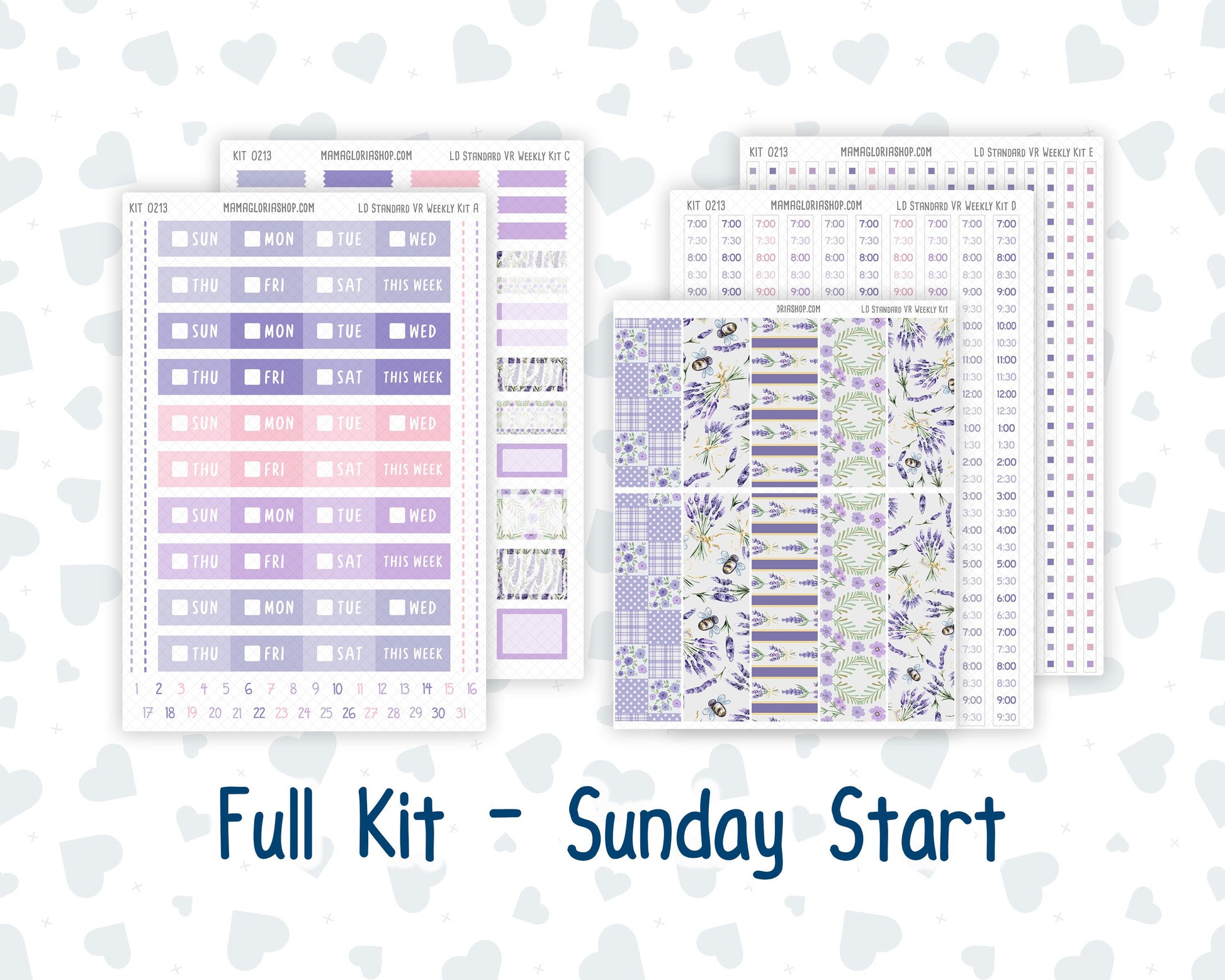 Kit 0213 Laurel Denise Standard Size – Weekly - Vertical Layout - Provence - April