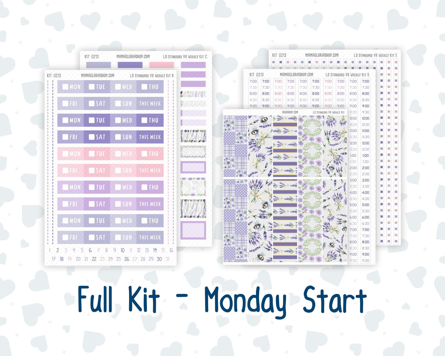 Kit 0213 Laurel Denise Standard Size – Weekly - Vertical Layout - Provence - April