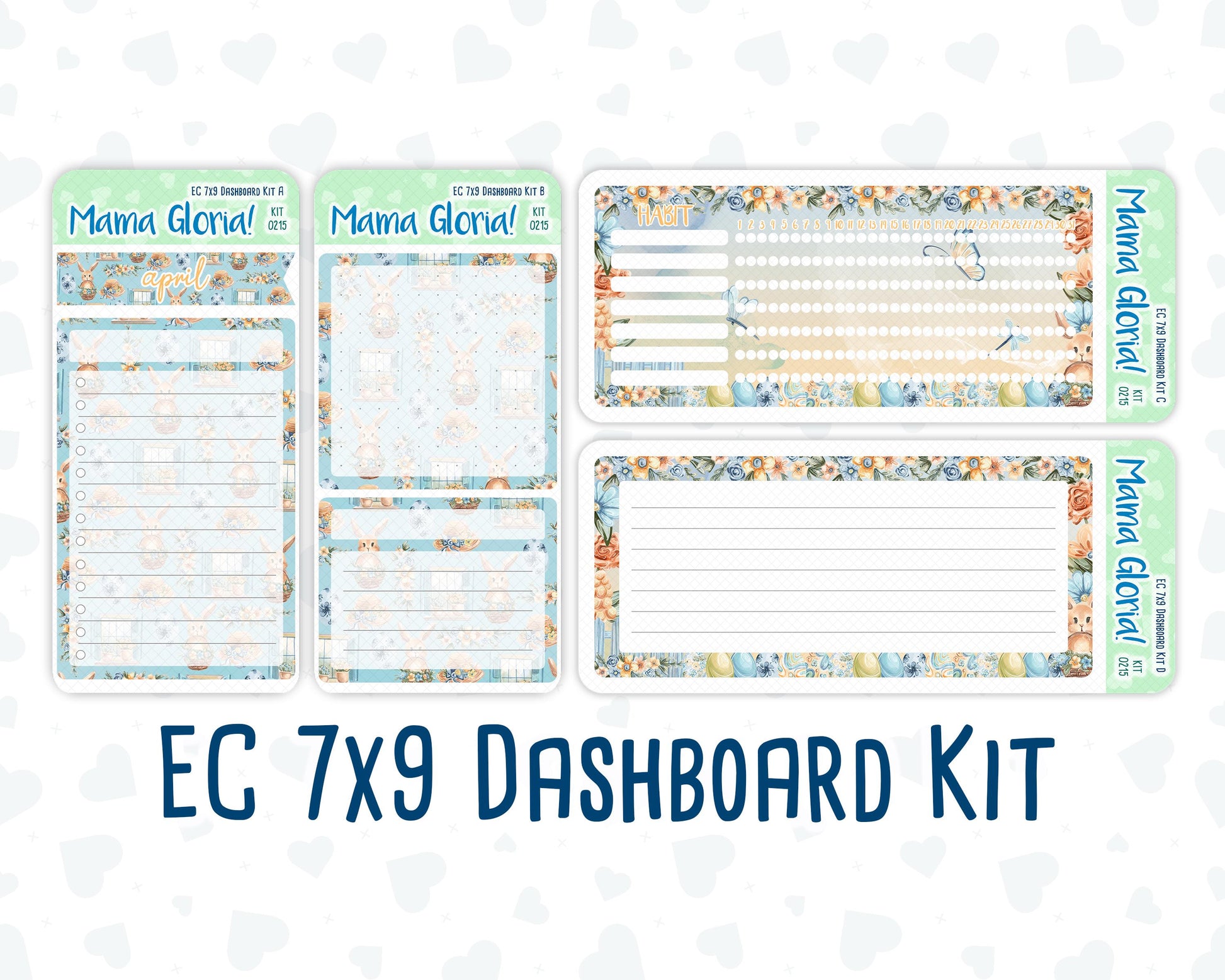 Kit 0215- 7x9 - Easter Morning- April- Notes Pages - Dashboard Kit - Productivity Page