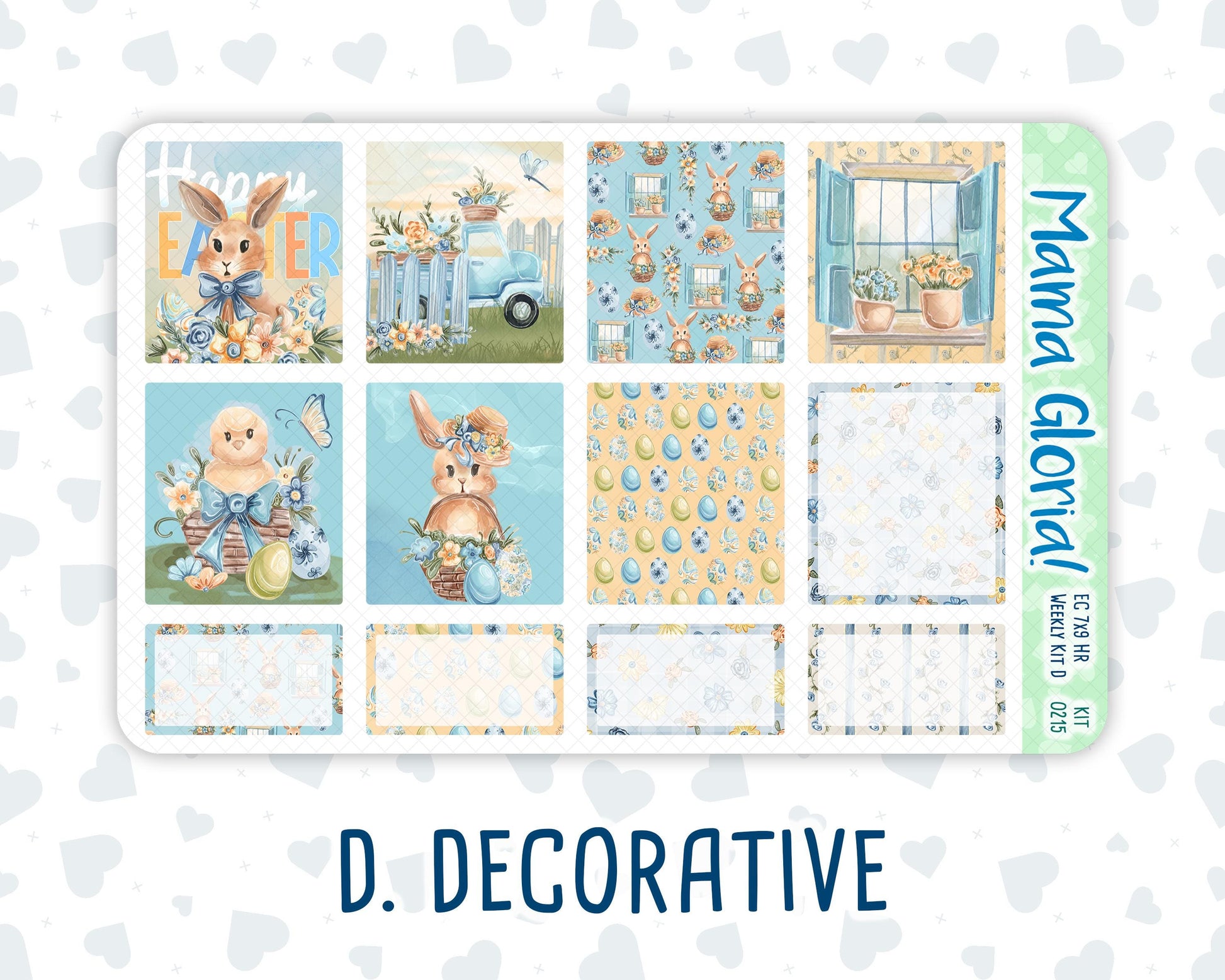 Kit 0215 -7x9 - Easter Morning - Weekly Kit For EC Horizontal Planners - April