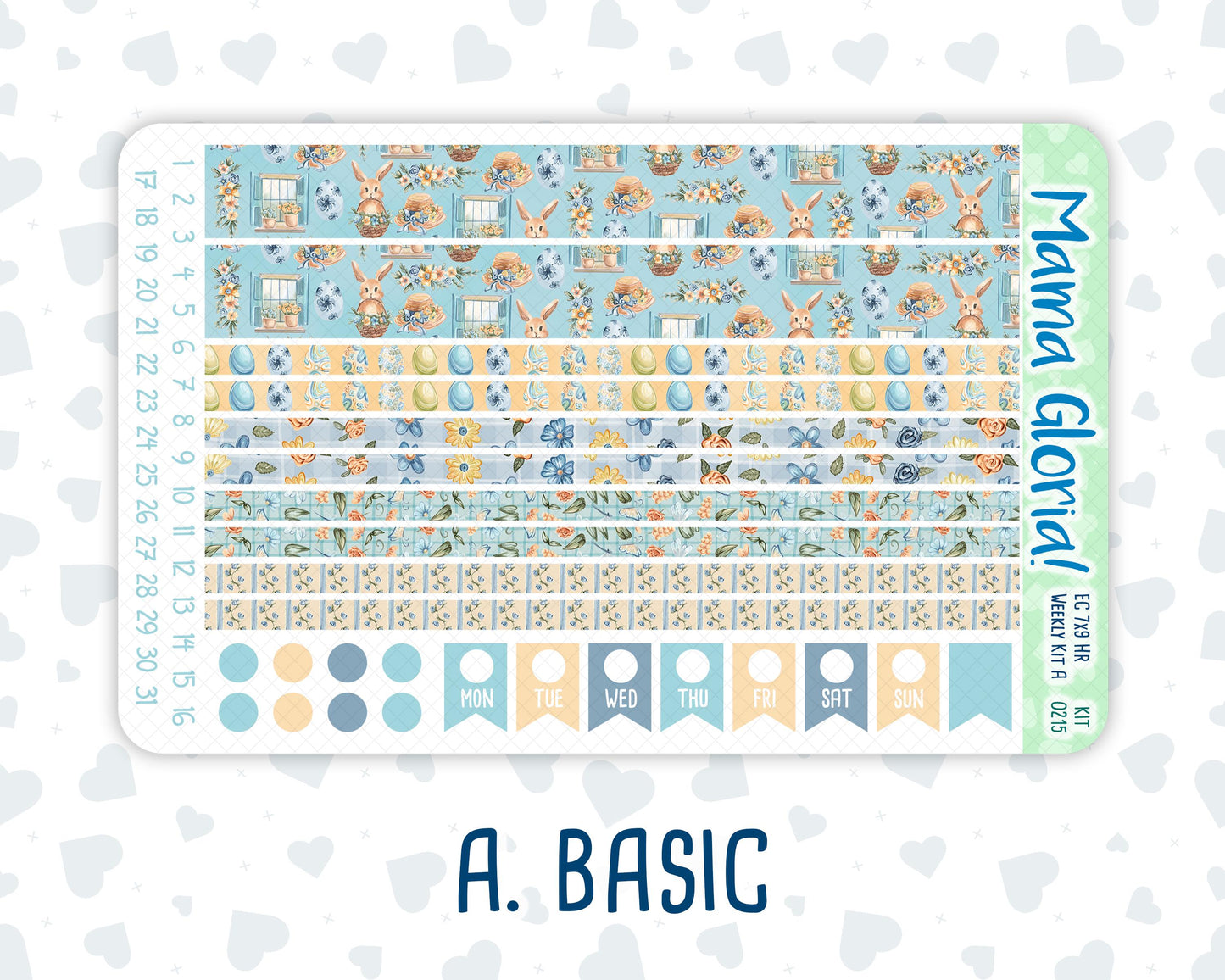 Kit 0215 -7x9 - Easter Morning - Weekly Kit For EC Horizontal Planners - April